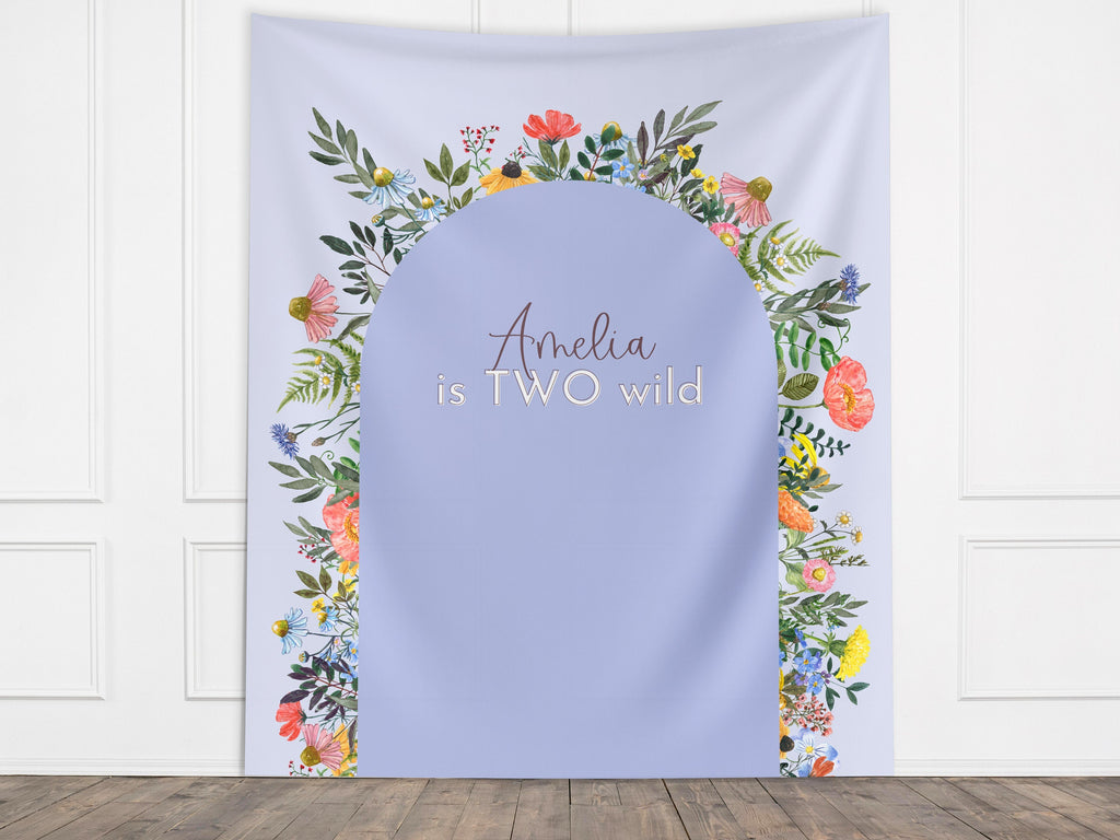 Little Wildflower Custom Birthday Banner Backdrop