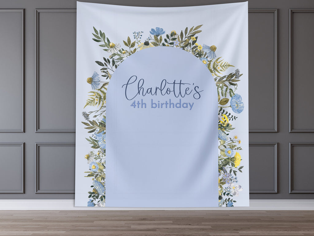 Little Wildflower Custom Birthday Banner Backdrop