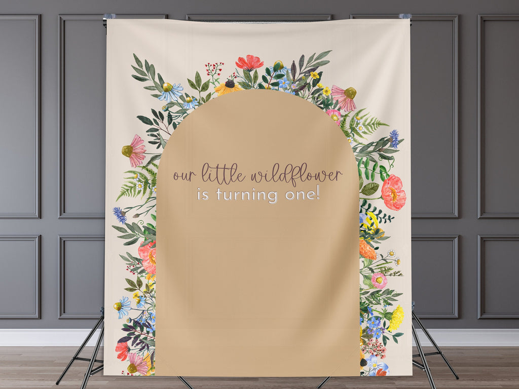 Little Wildflower Custom Birthday Banner Backdrop