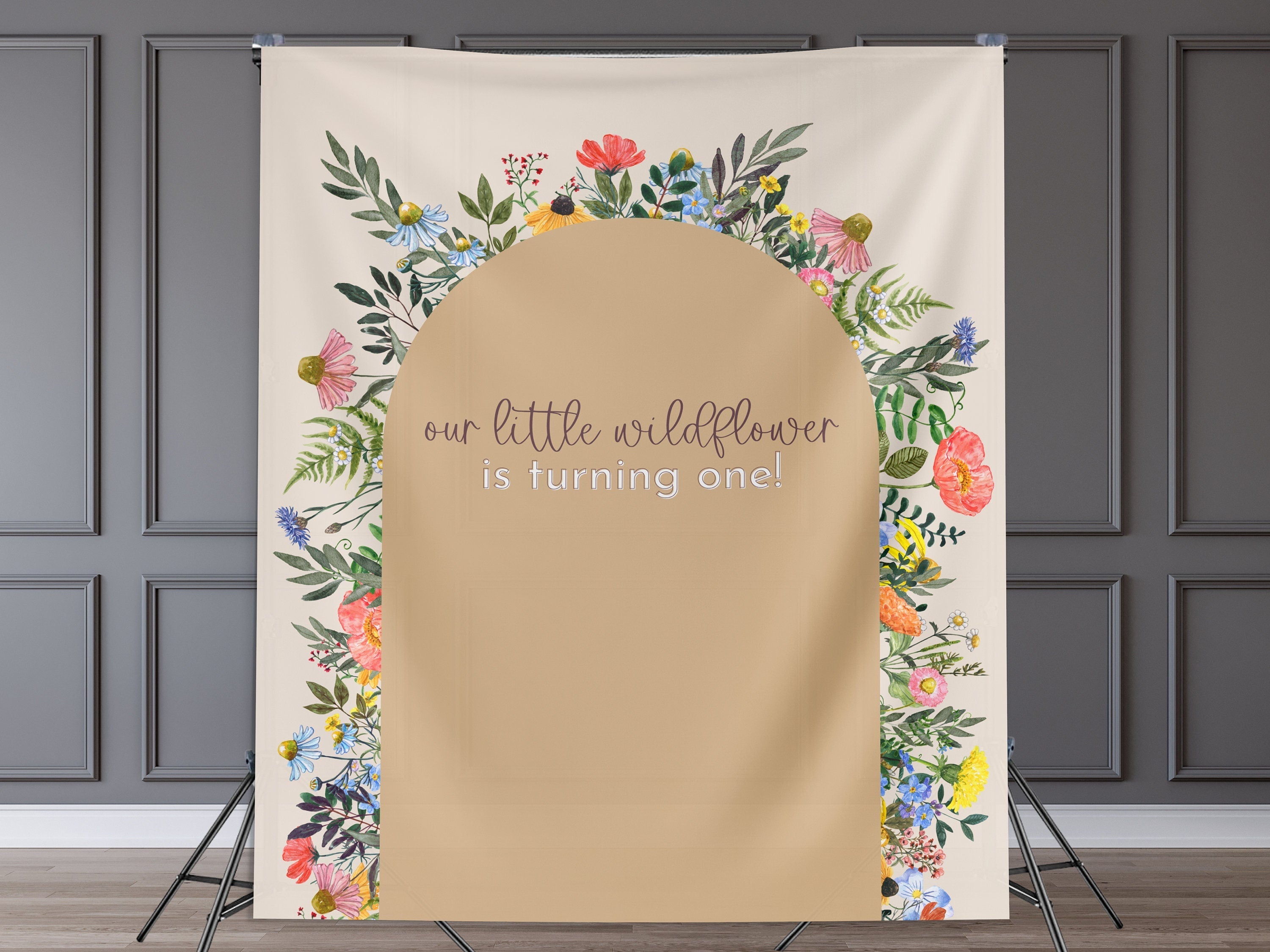 Little Wildflower Custom Birthday Banner Backdrop