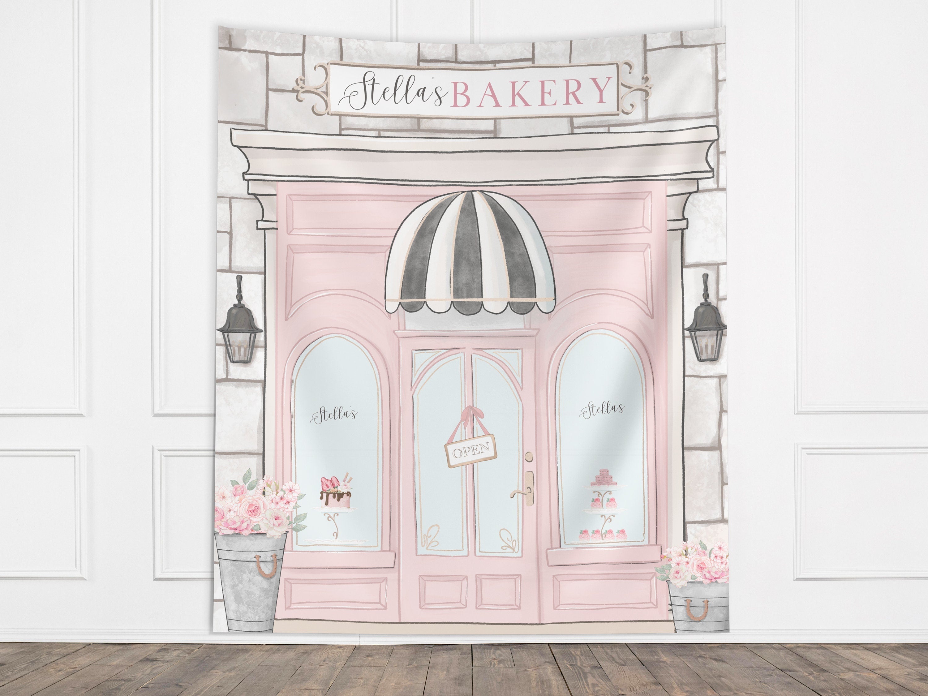 Paris Café Bakery Party Banner Backdrop