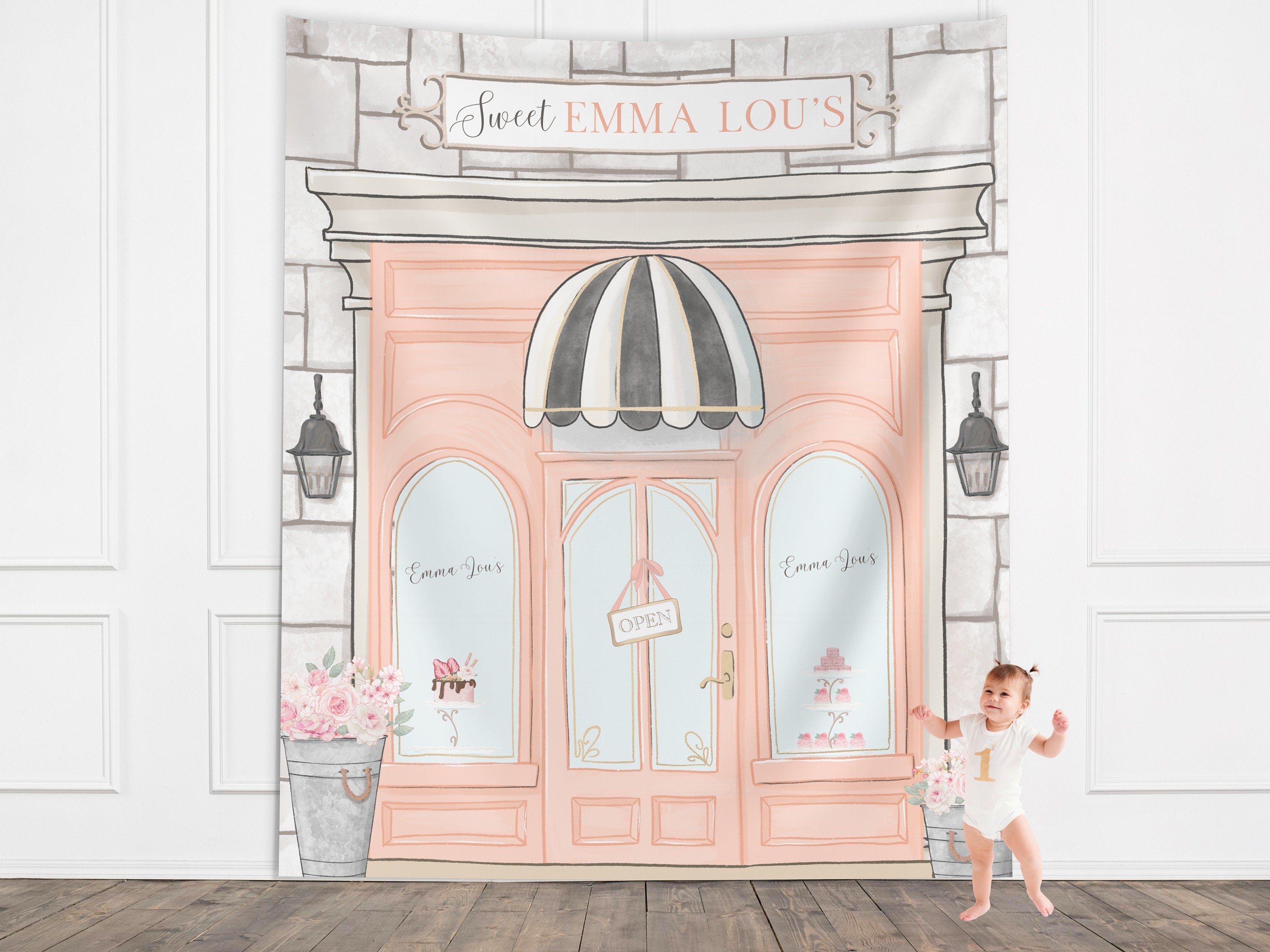 Paris Café Bakery Party Banner Backdrop