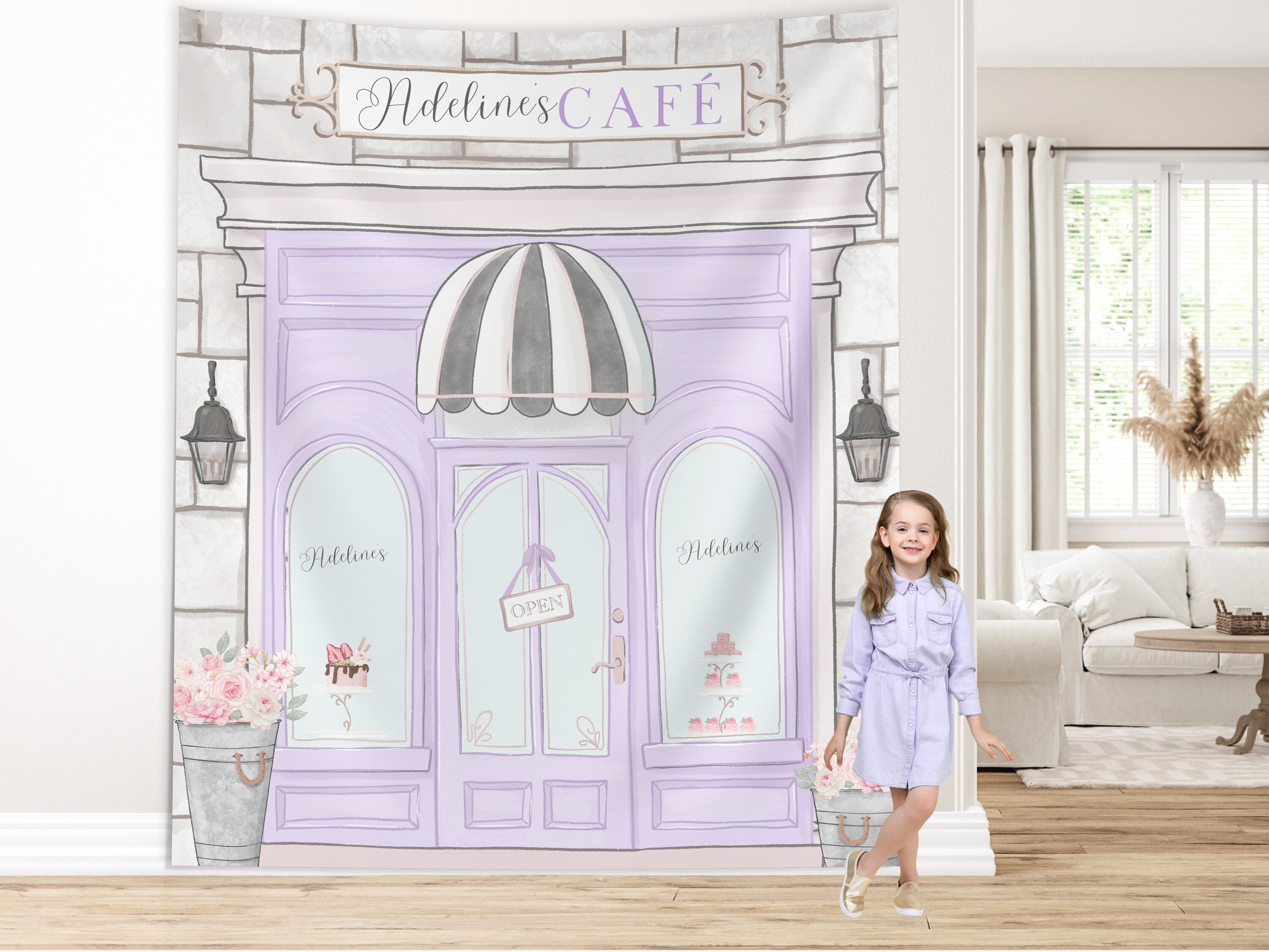 Paris Café Bakery Party Banner Backdrop