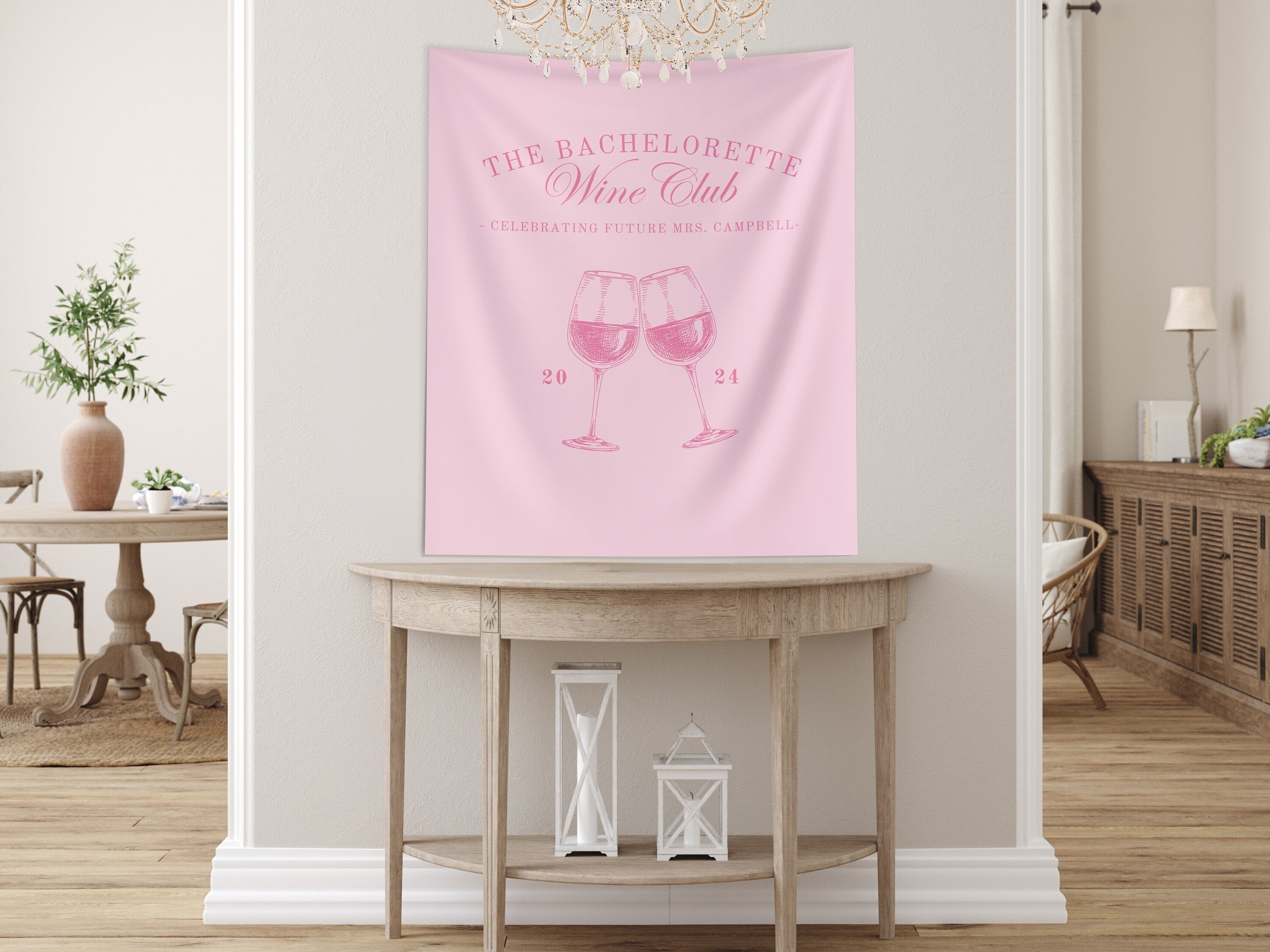 Wine Social Club Bachelorette Party Banner Backdrop