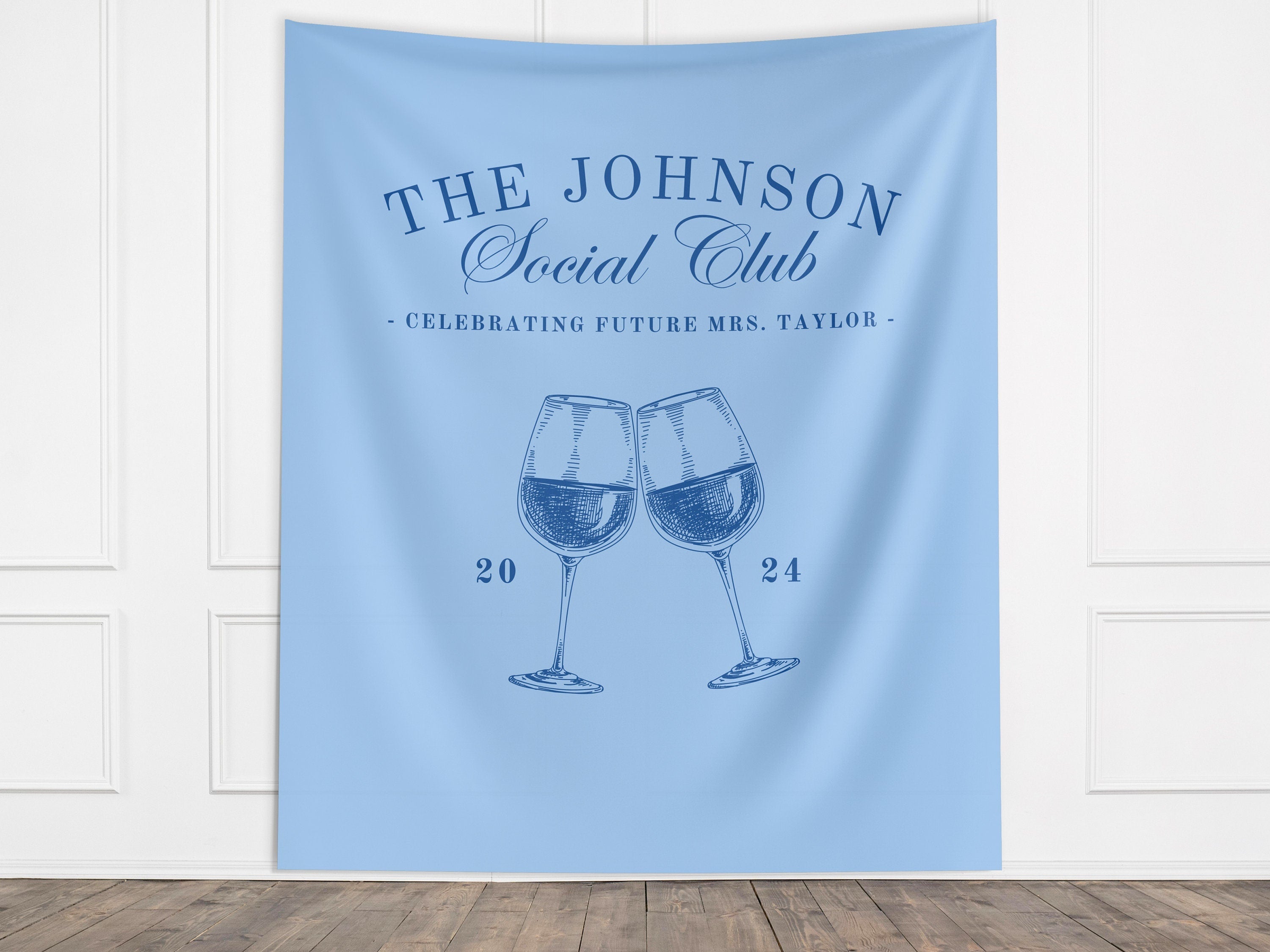 Wine Social Club Bachelorette Party Banner Backdrop