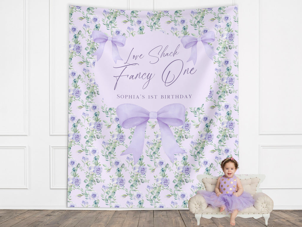 Chic Floral and Bows Custom Baby Shower Banner Backdrop