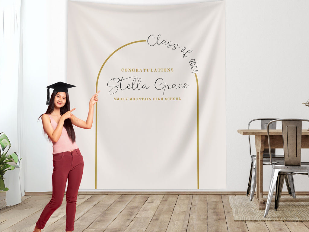 In the Arch Class of 2025 Custom Graduation Party Banner Backdrop