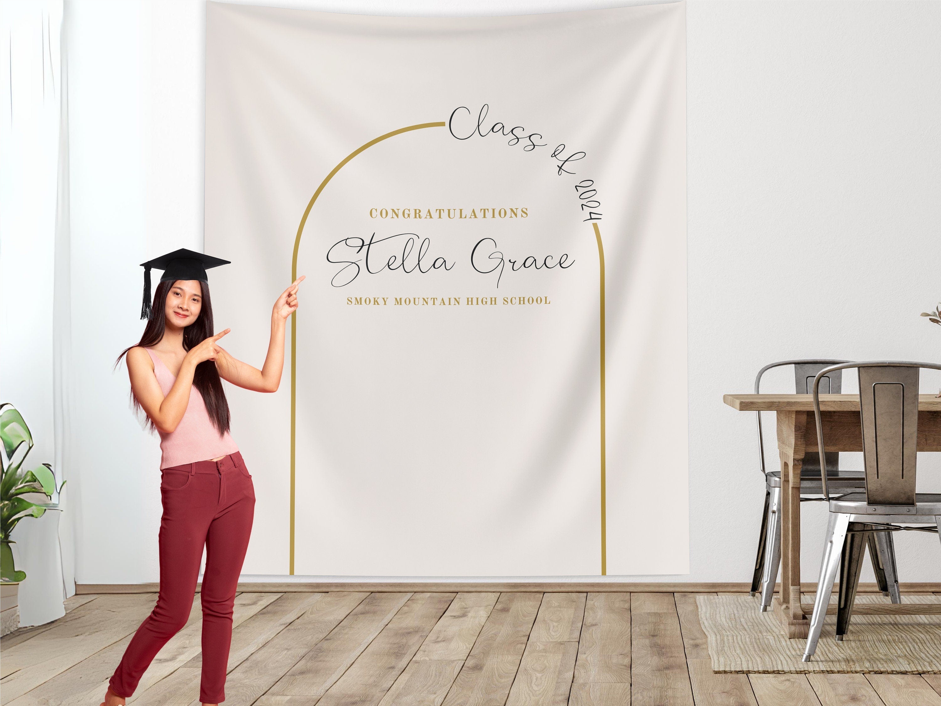 In the Arch Class of 2025 Custom Graduation Party Banner Backdrop