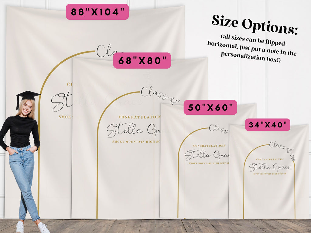 In the Arch Class of 2025 Custom Graduation Party Banner Backdrop