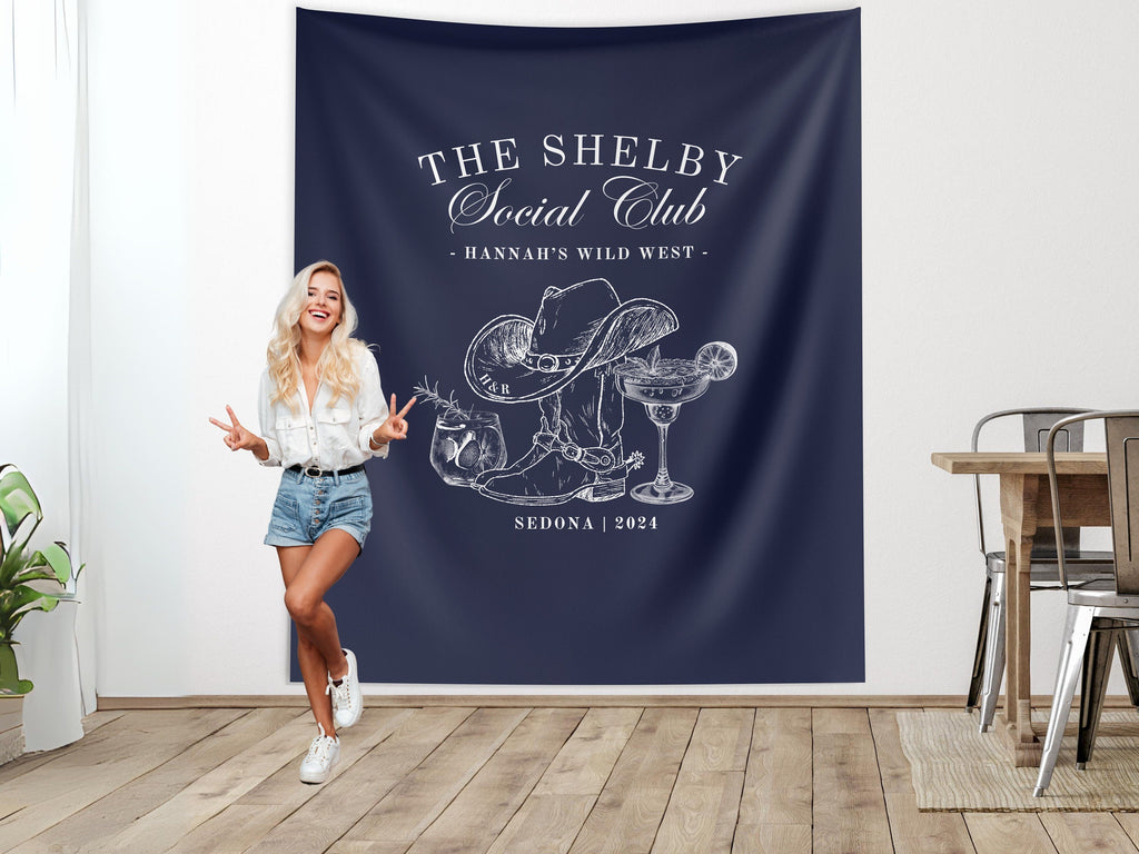 The Nashville Social Club Custom Luxury Bachelorette Banner Backdrop