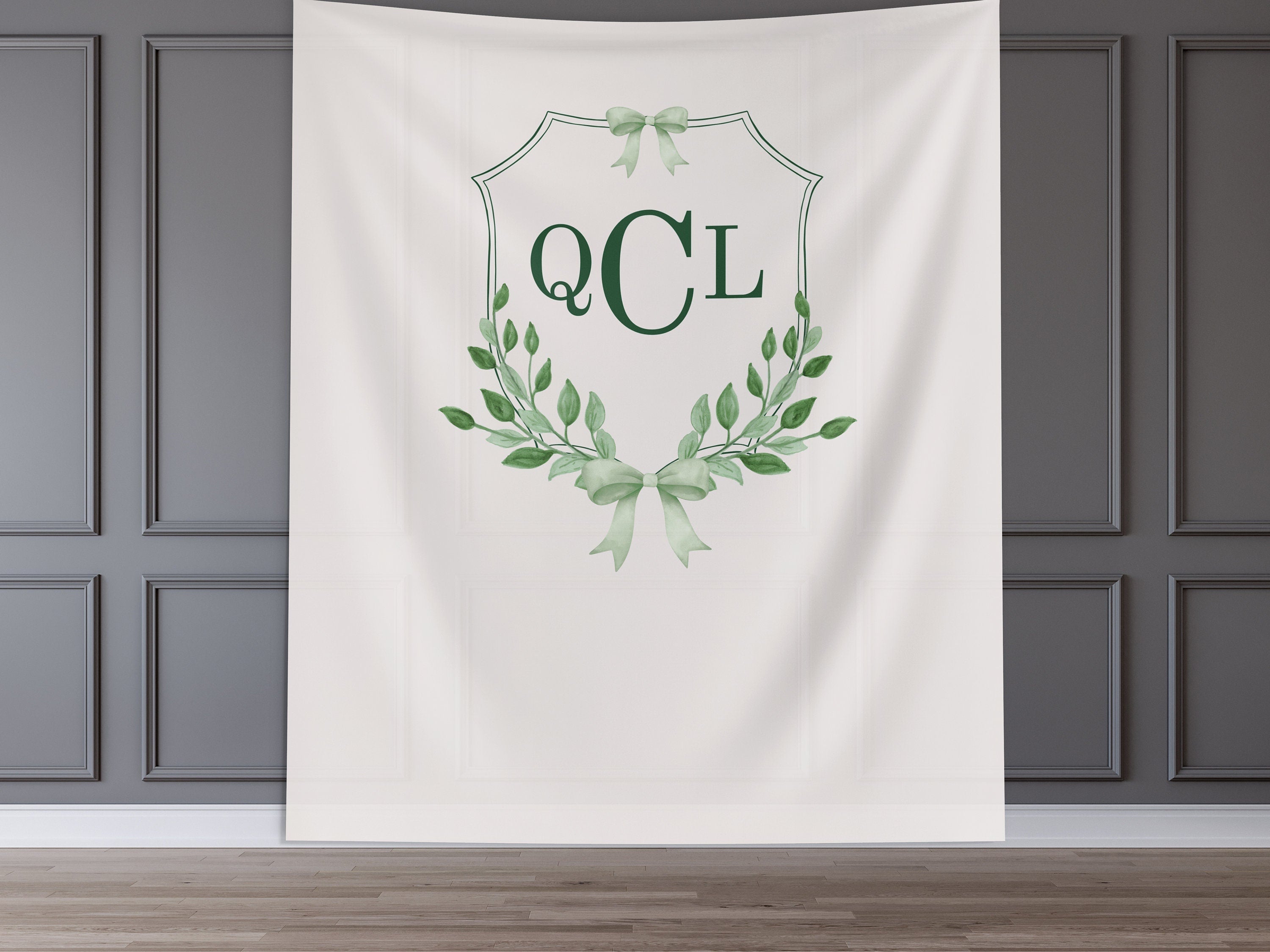 Bow Monogram Birthday Party Custom Banner, 1st Birthday, Customizable Backdrop, Cake Smash, High Chair Banner, Baby First Birthday Gift