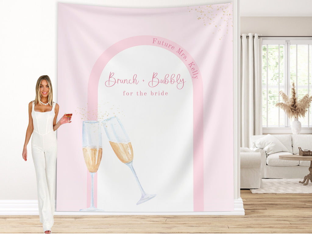 Brunch & Bubbly Bridal Shower Custom Banner, Future Mrs. Banner, Champagne Backdrop, Minimalist Bridal Shower, Engagement Party, Wedding