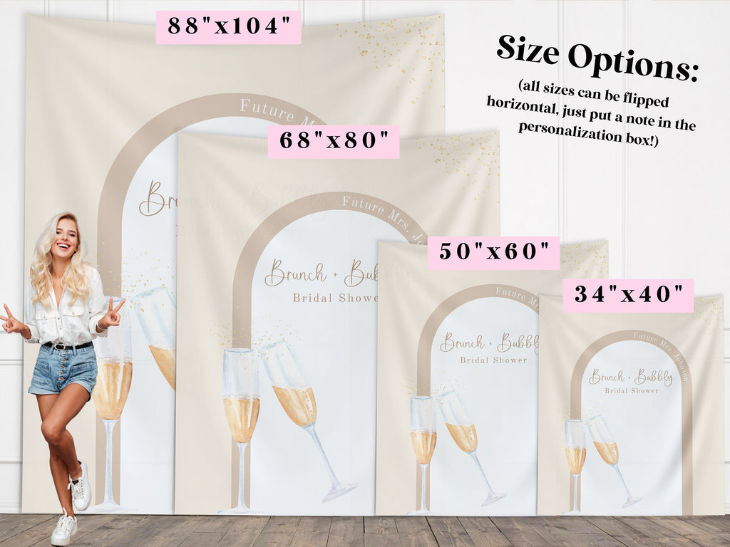 Brunch & Bubbly Bridal Shower Custom Banner, Future Mrs. Banner, Champagne Backdrop, Minimalist Bridal Shower, Engagement Party, Wedding