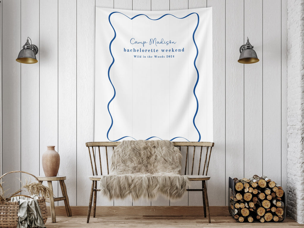 Wavy Border Custom Bachelorette Party Banner Backdrop