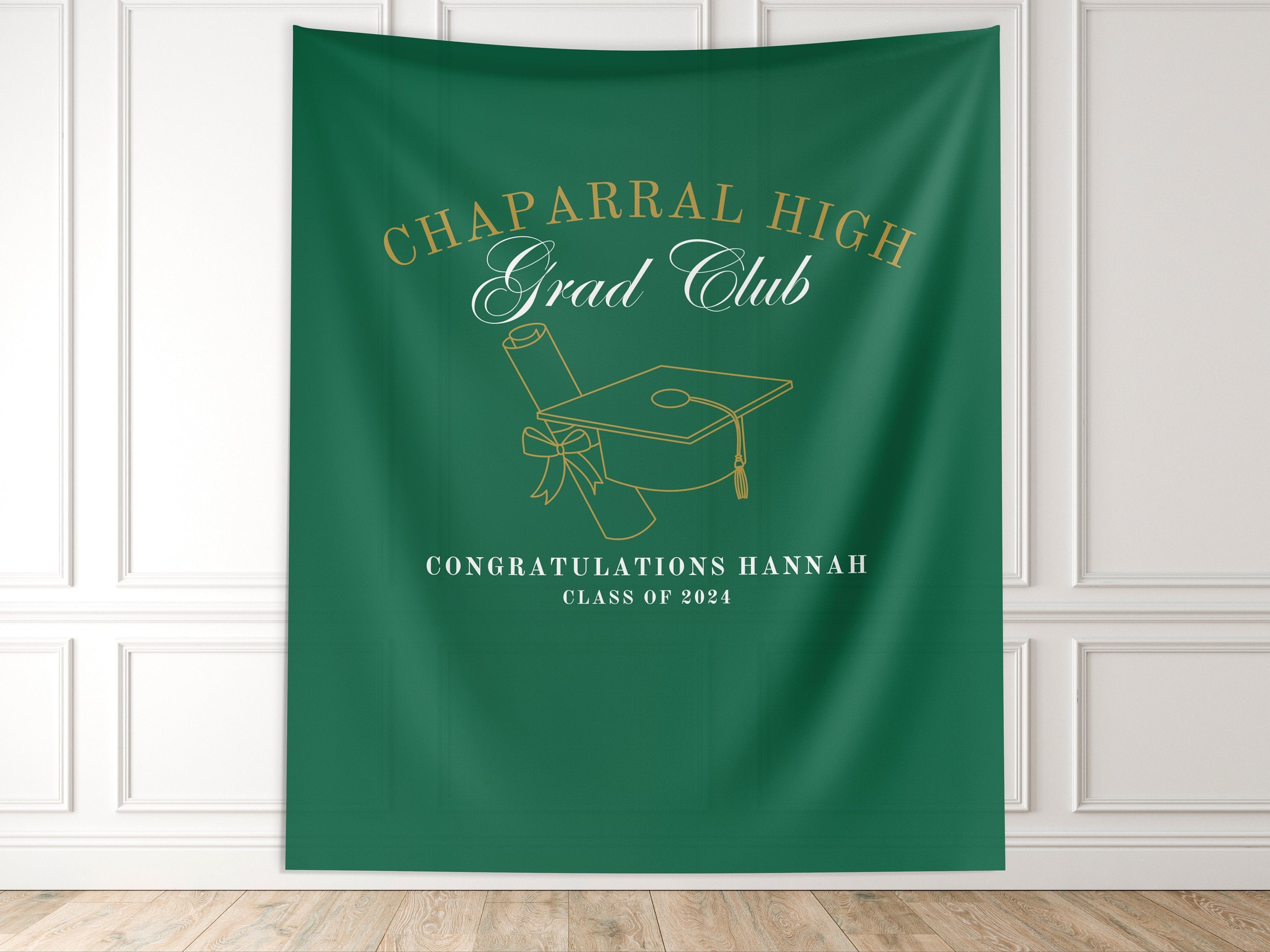 Luxury Class of 2025 Social Club Custom Graduation Party Banner Backdrop