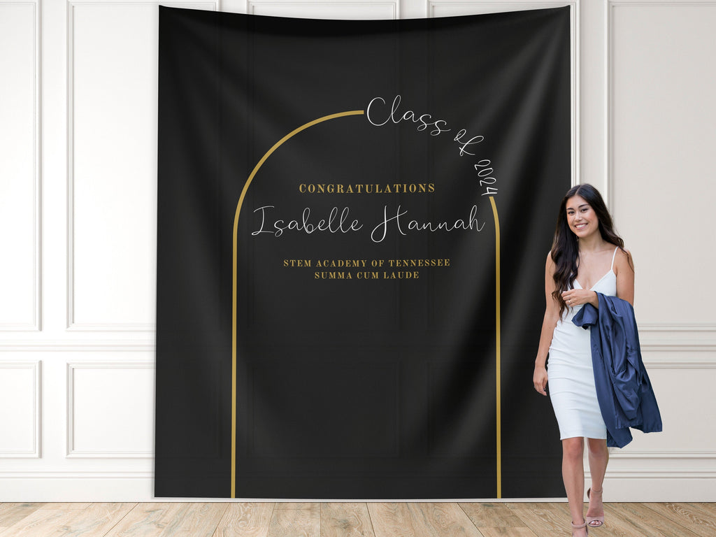In the Arch Class of 2025 Custom Graduation Party Banner Backdrop