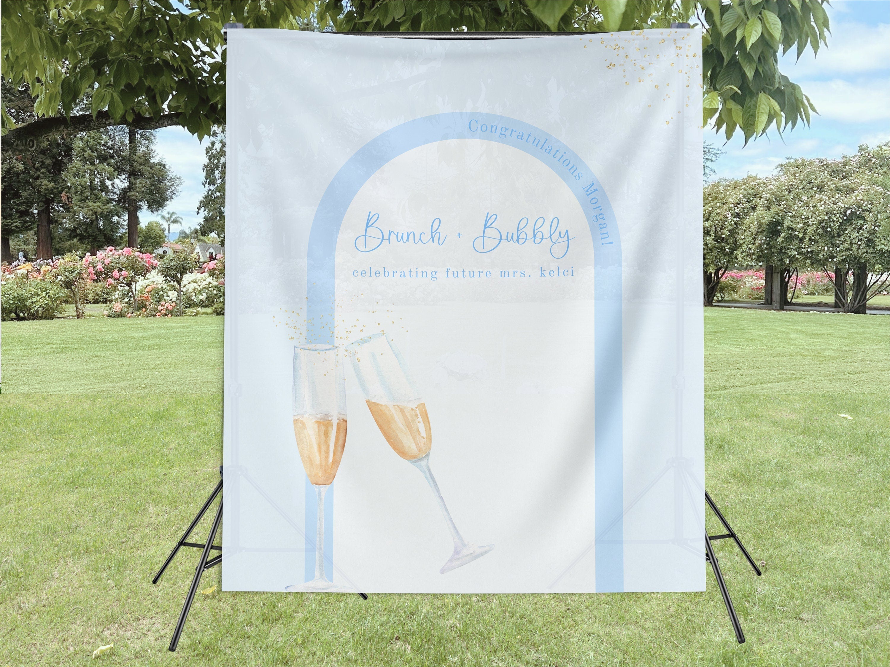 Brunch & Bubbly Bridal Shower Custom Banner, Future Mrs. Banner, Champagne Backdrop, Minimalist Bridal Shower, Engagement Party, Wedding
