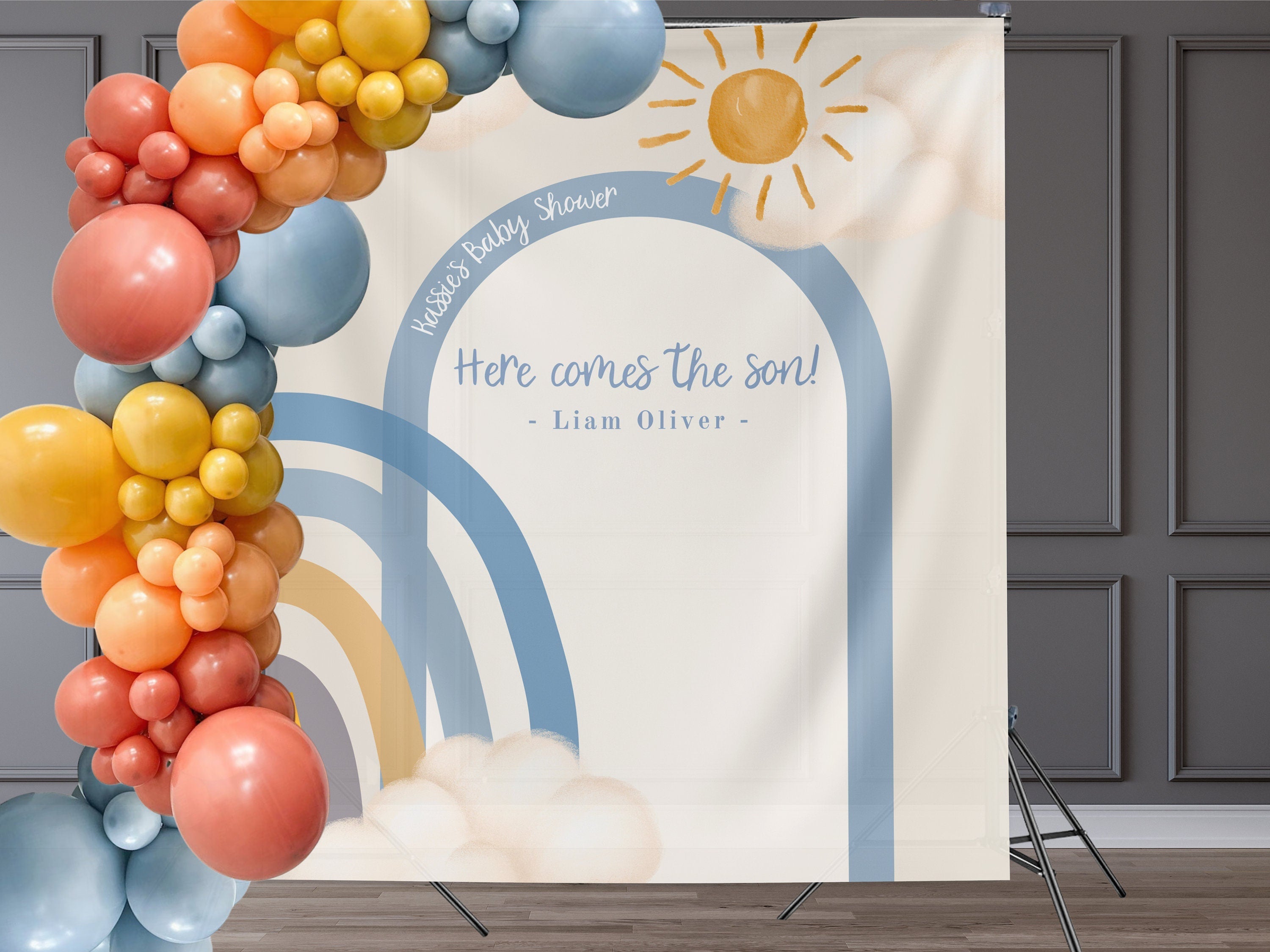 Boho Little Sunshine Baby Shower Custom Banner Backdrop
