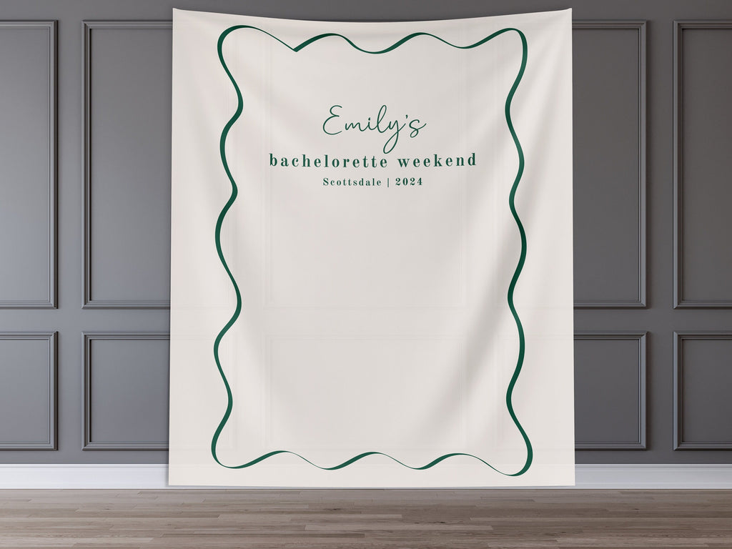 Wavy Border Custom Bachelorette Party Banner Backdrop