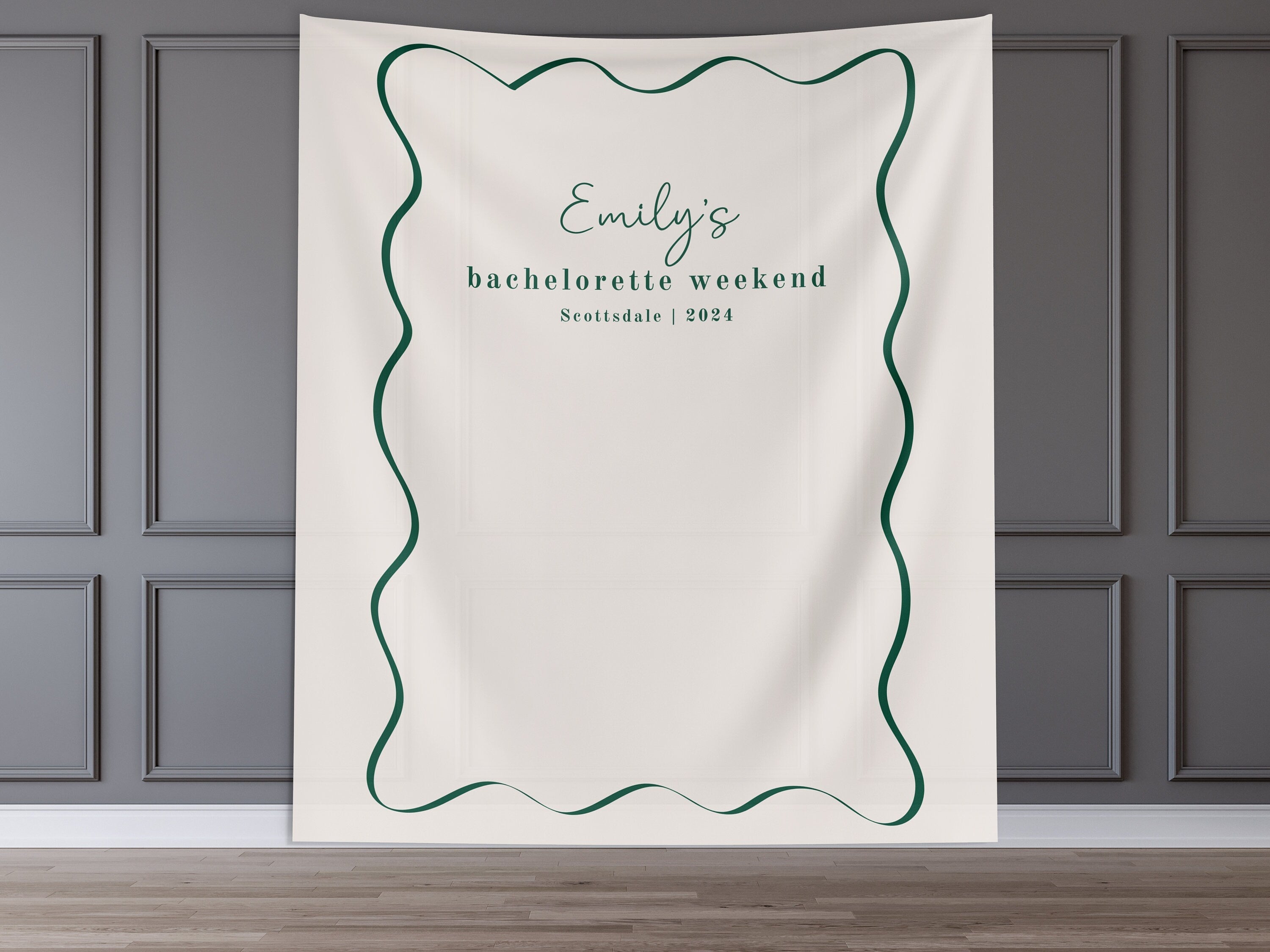 Wavy Border Custom Bachelorette Party Banner Backdrop