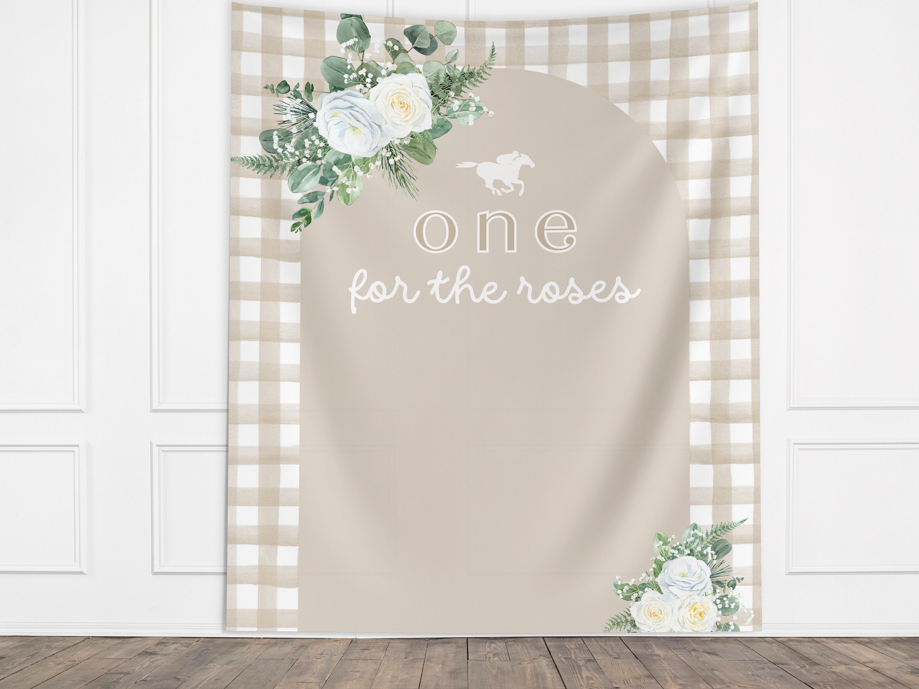 One for the Roses Kentucky Derby 1st Birthday Banner