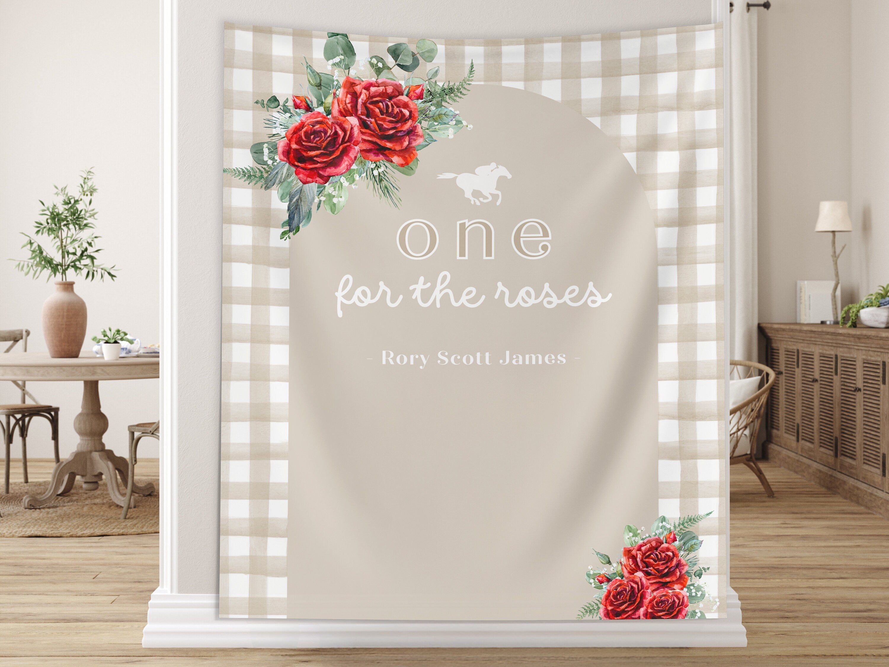 One for the Roses Kentucky Derby 1st Birthday Banner