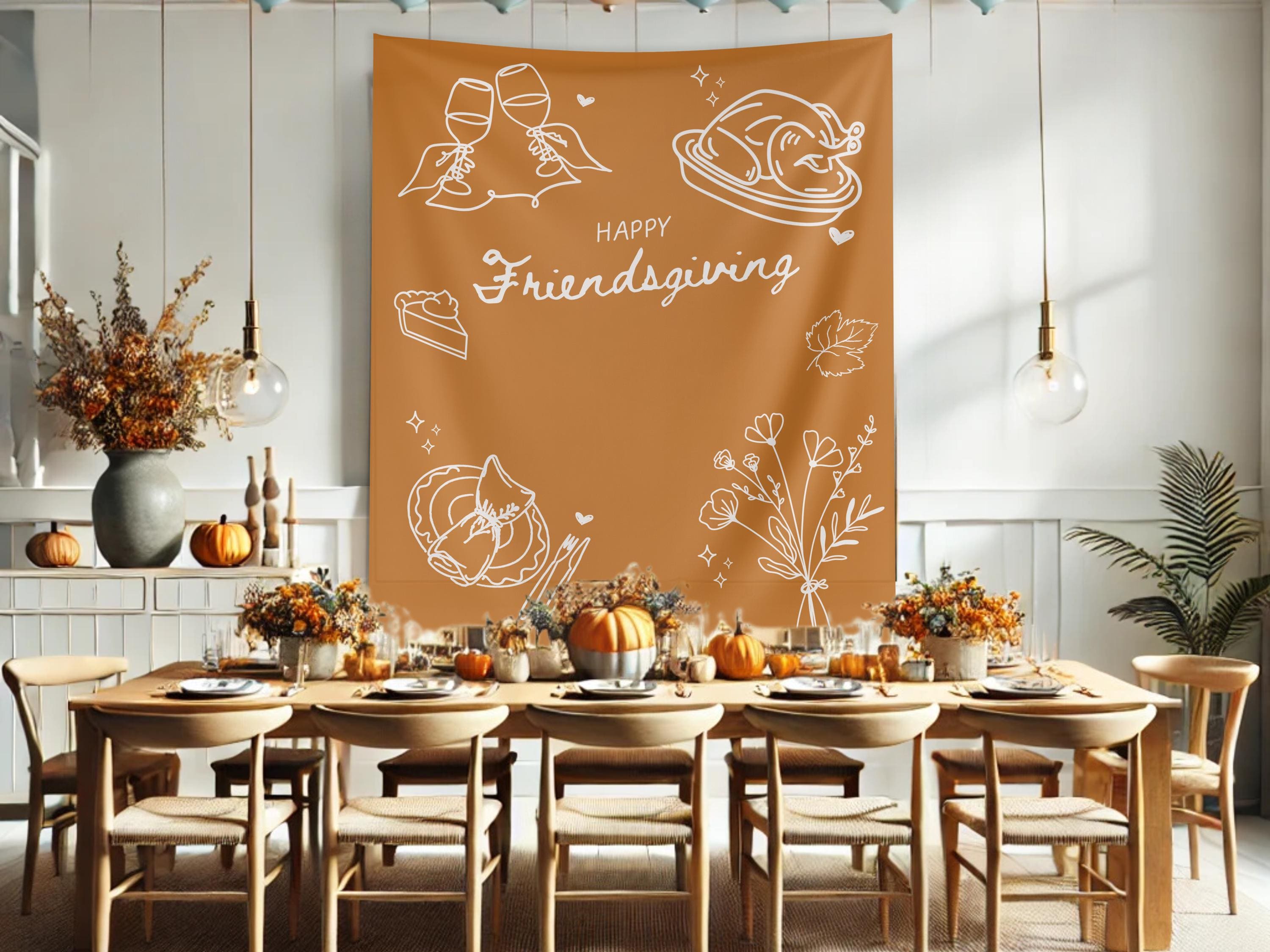 Happy Friendsgiving Doodle Banner