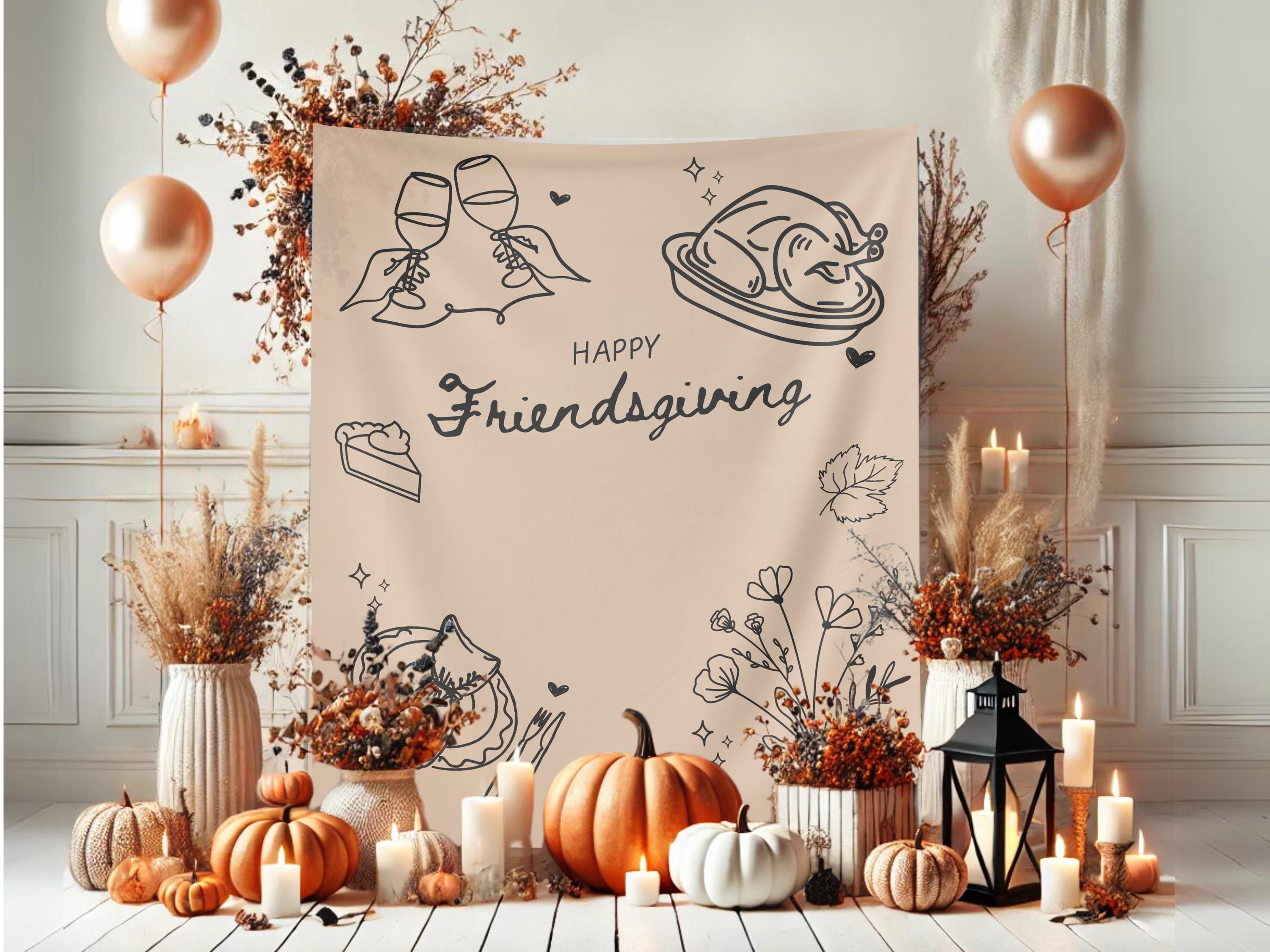 Happy Friendsgiving Doodle Banner