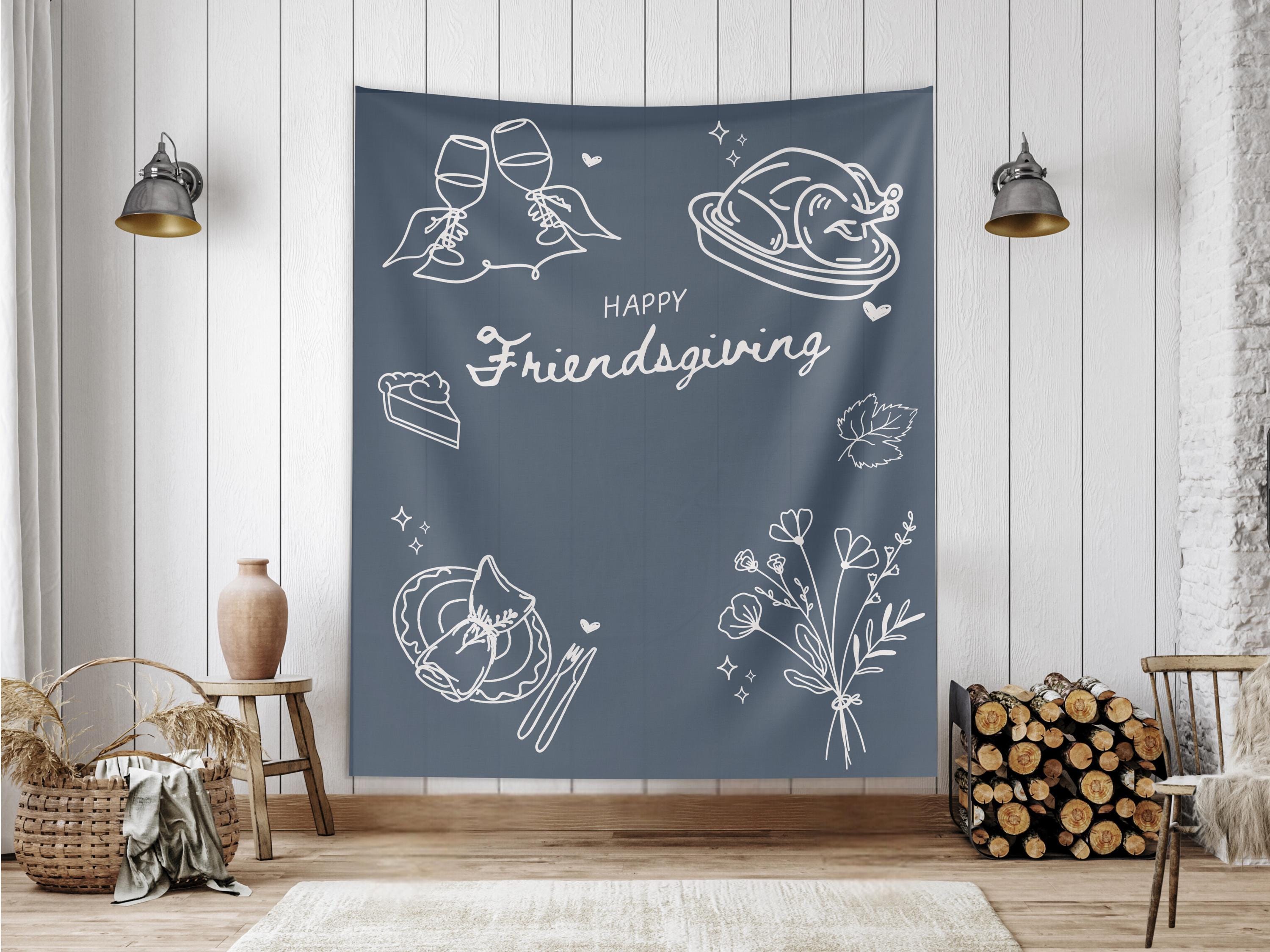 Happy Friendsgiving Doodle Banner