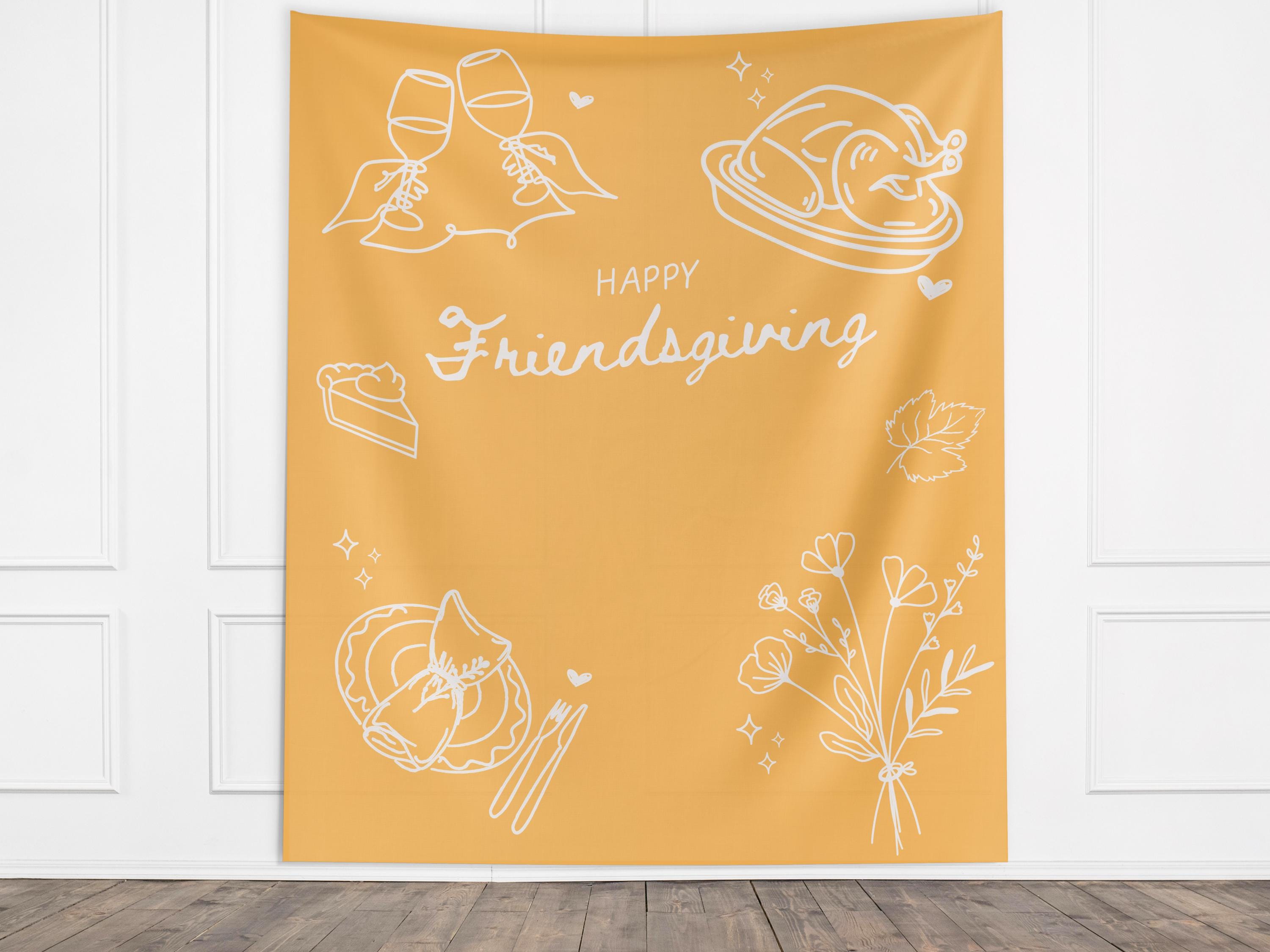 Happy Friendsgiving Doodle Banner
