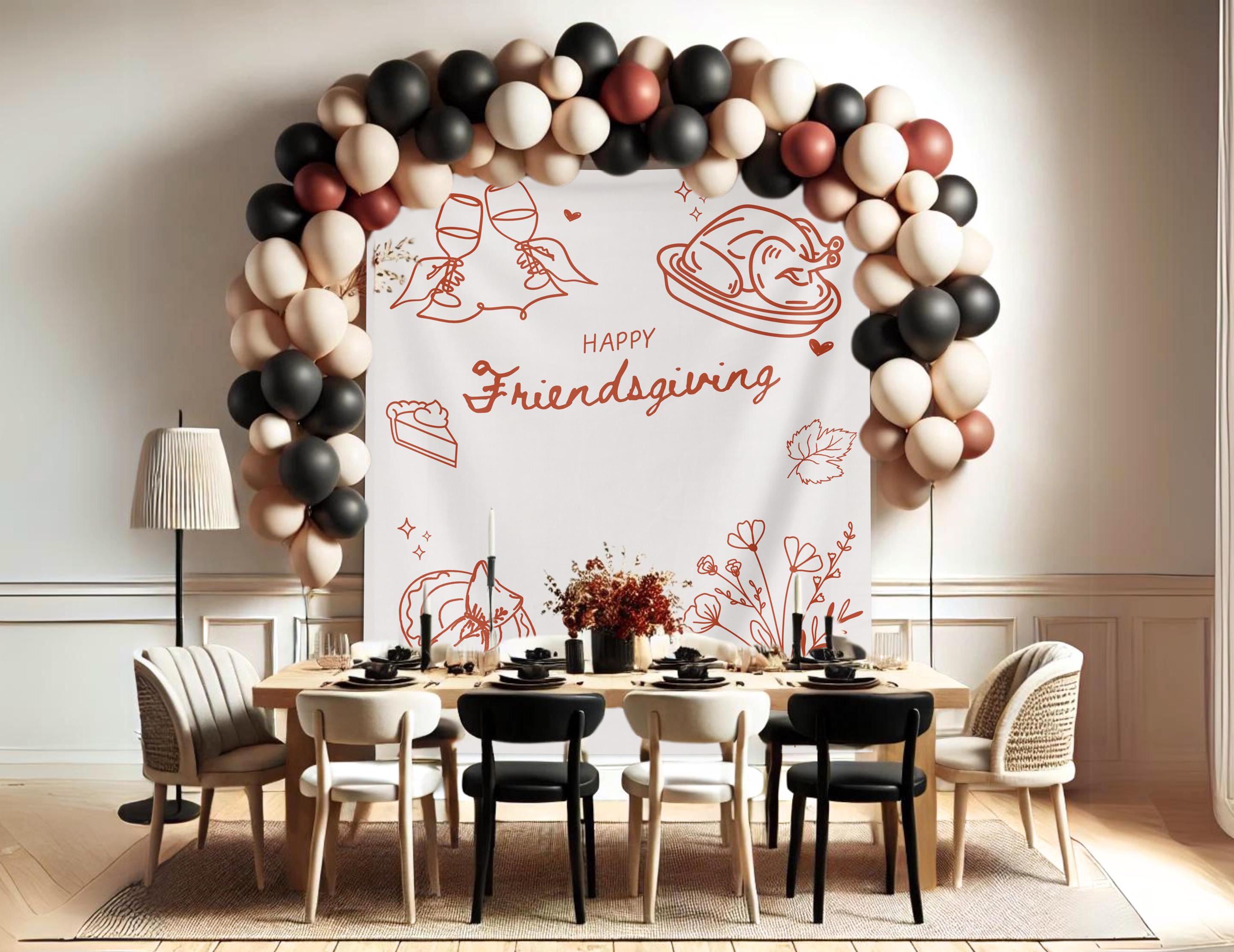 Happy Friendsgiving Doodle Banner
