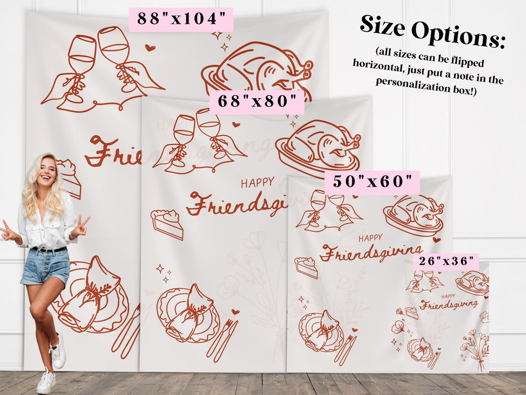 Happy Friendsgiving Doodle Banner