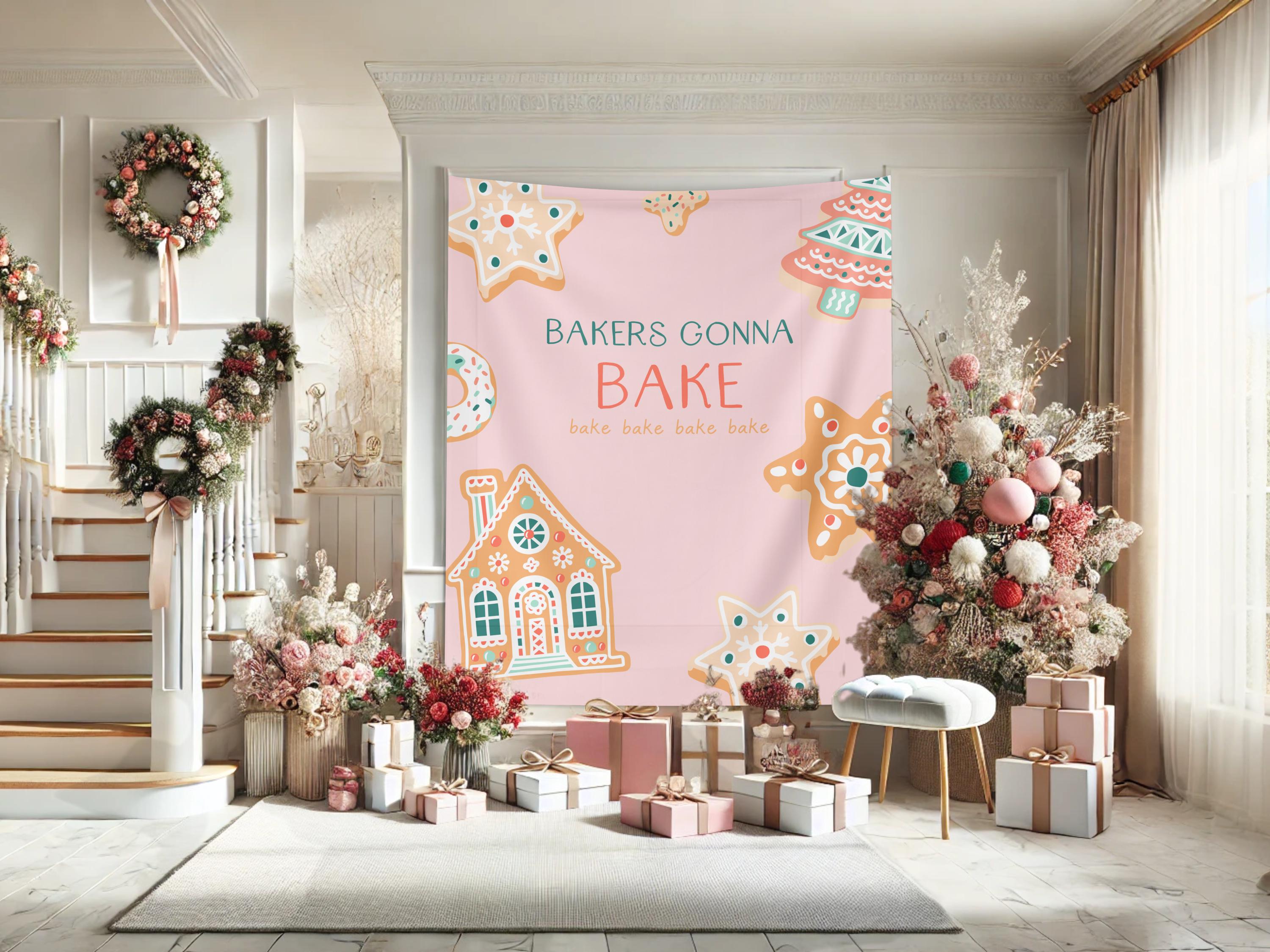 Swiftie Inspired Baking Party Décor Banner, Friendsmas Backdrop, Custom Backdrop for Balloon Garland, Christmas Cookie Party Decoration