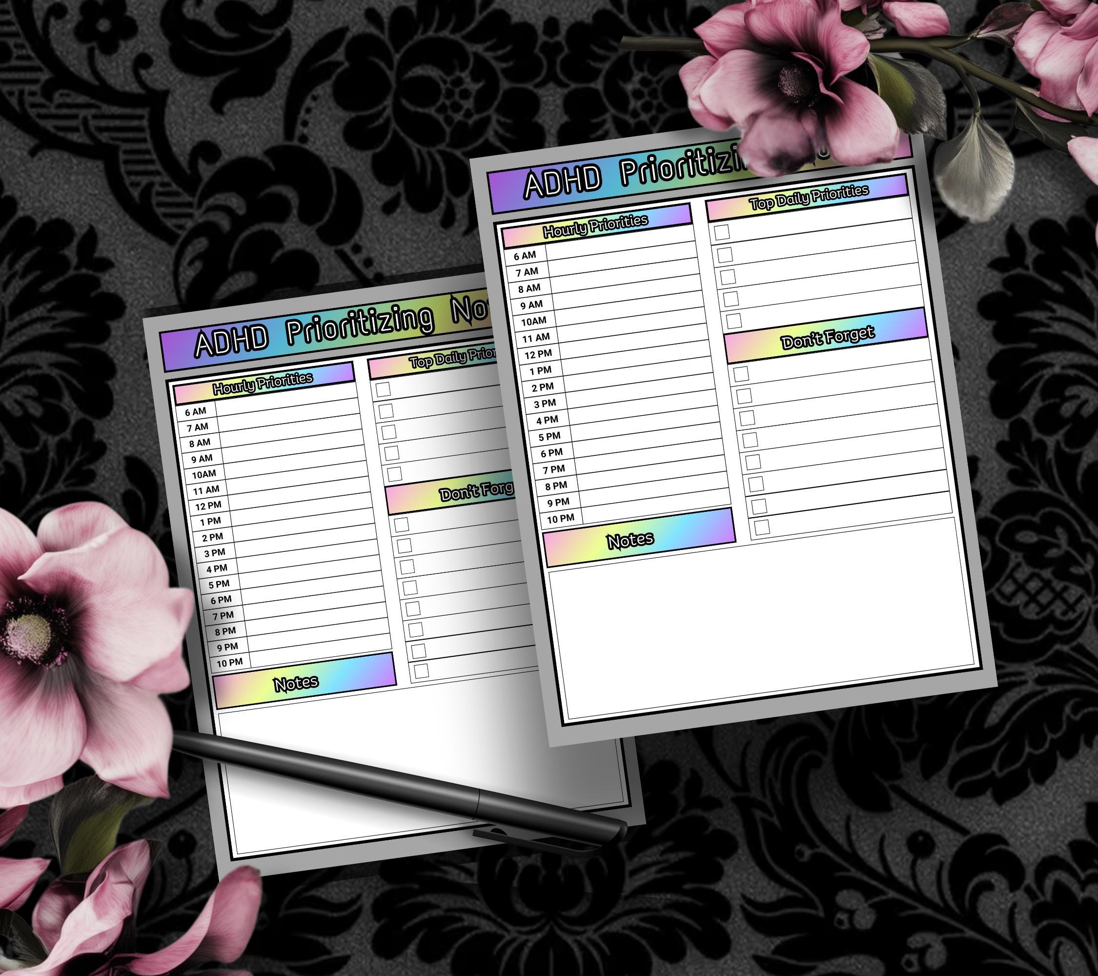 ADHD Prioritizing Notepad: Rainbow Daily Task Planner