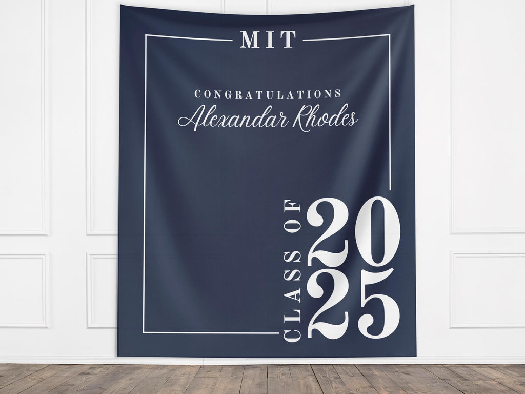 Classic Class of 2025 Custom Graduation Party Banner Backdrop