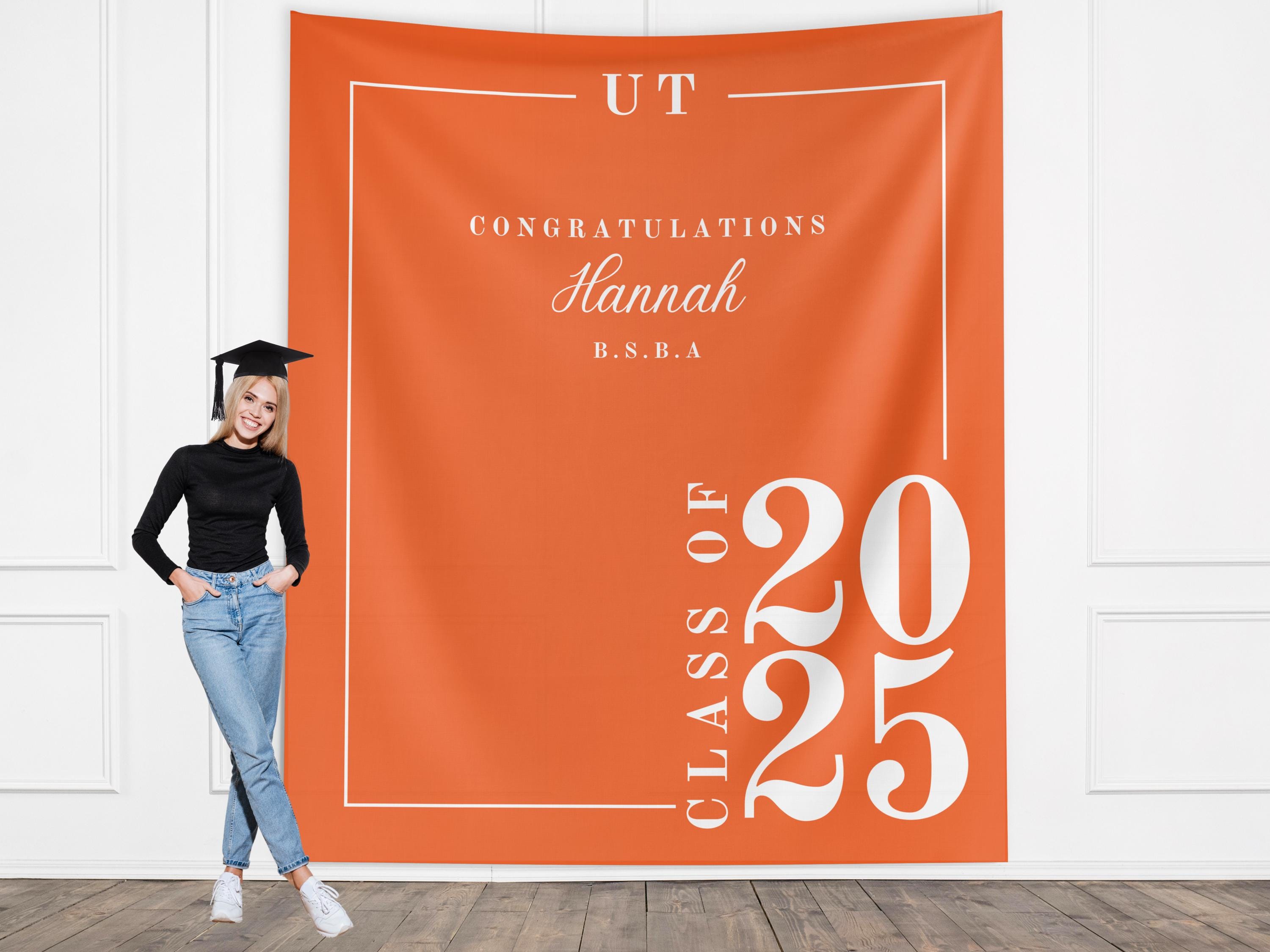Classic Class of 2025 Custom Graduation Party Banner Backdrop