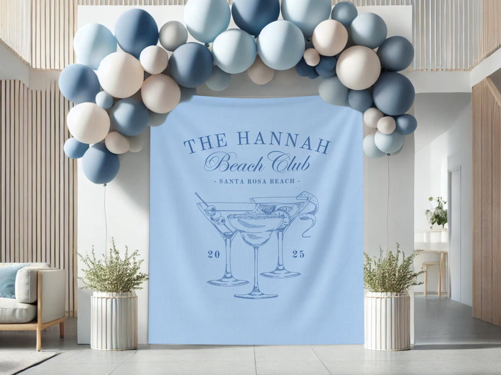 Luxury Custom Bachelorette Social Club Banner Backdrop