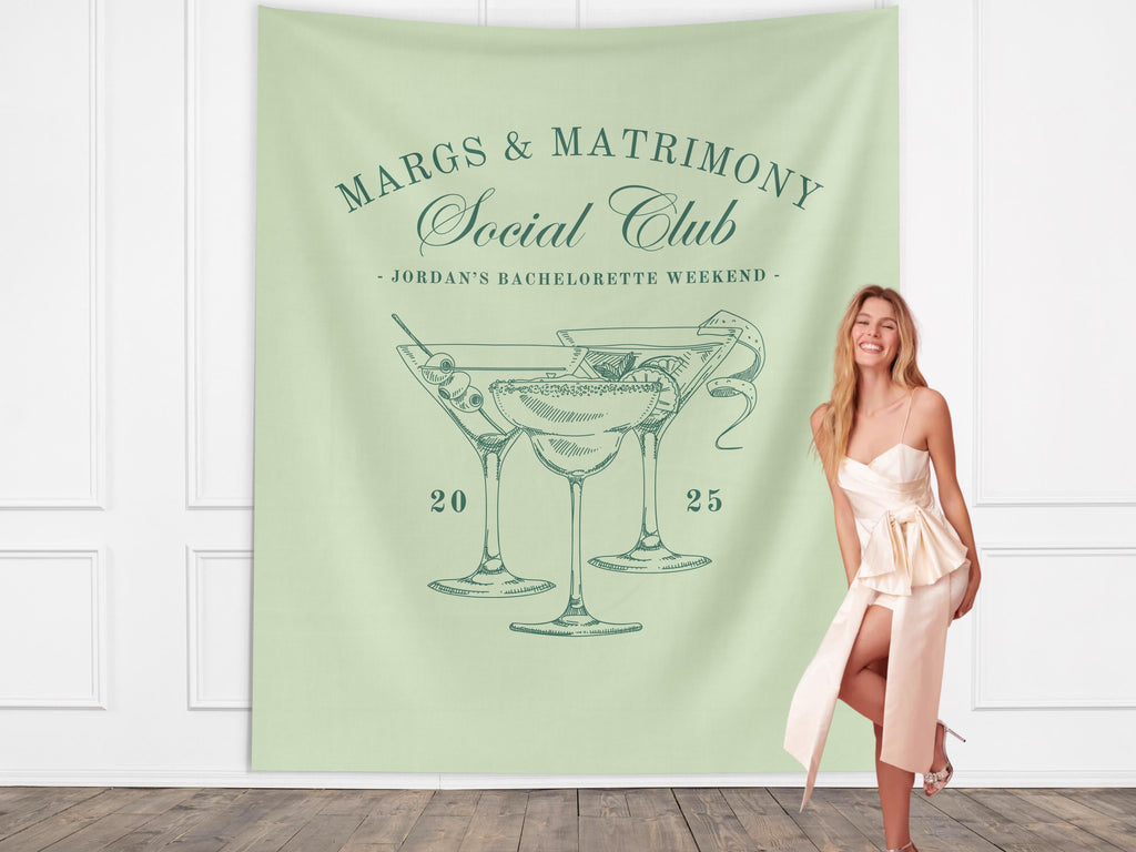 Luxury Custom Bachelorette Social Club Banner Backdrop