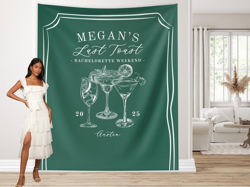 Last Toast on the Coast Custom Bachelorette Club Banner Backdrop