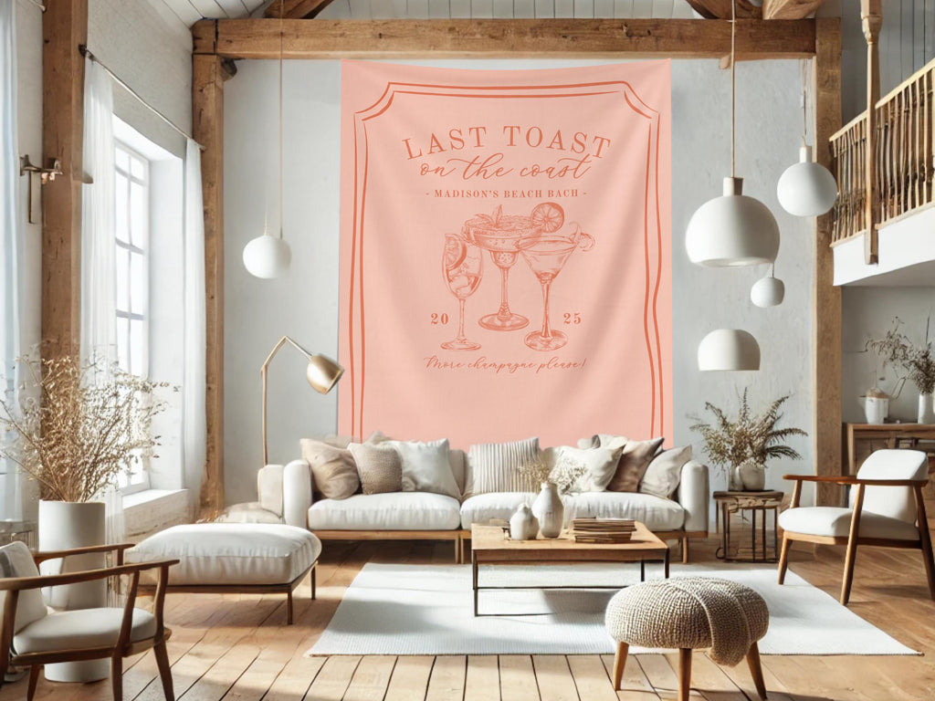 Last Toast on the Coast Custom Bachelorette Club Banner Backdrop
