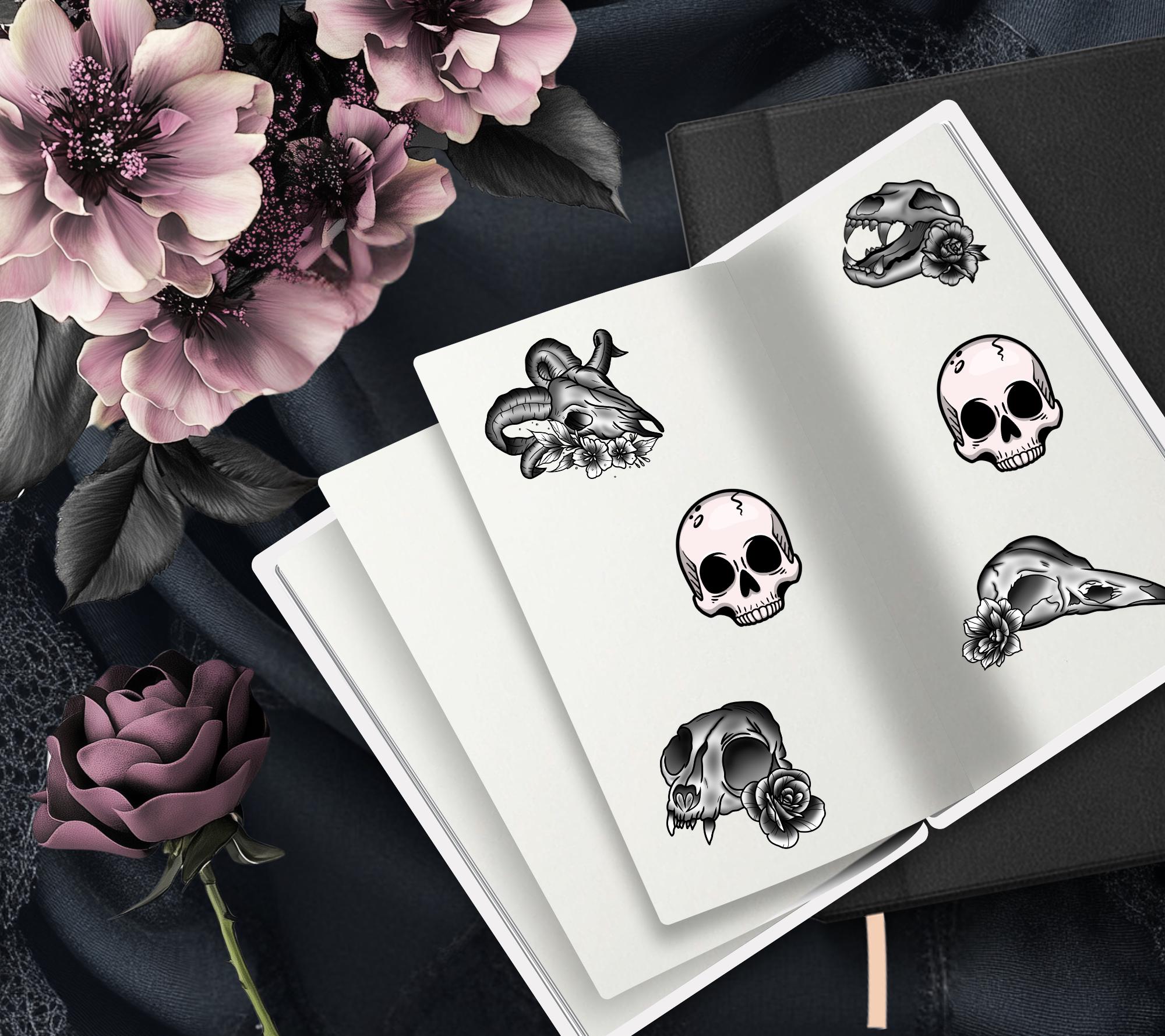 Oh My Goth Skeleton Hand Reusable Sticker Book, Perfect Gift to Personalize,  Sticker Organizer Album