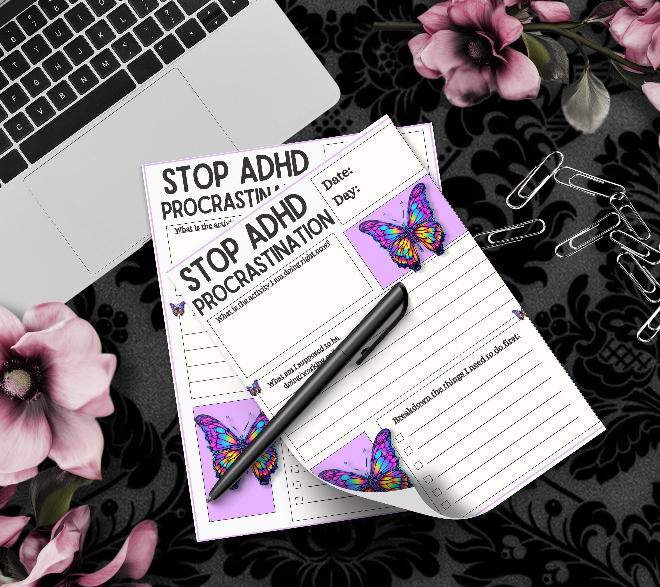 ADHD Procrastination Notepad: Daily Planner, 50 Tear-Off Pages