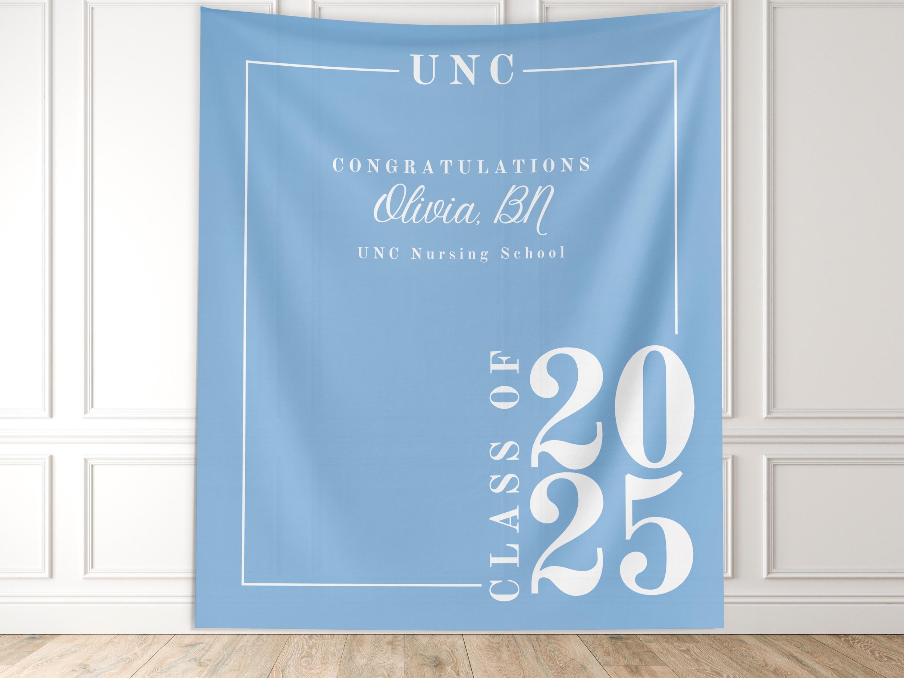 Classic Class of 2025 Custom Graduation Party Banner Backdrop