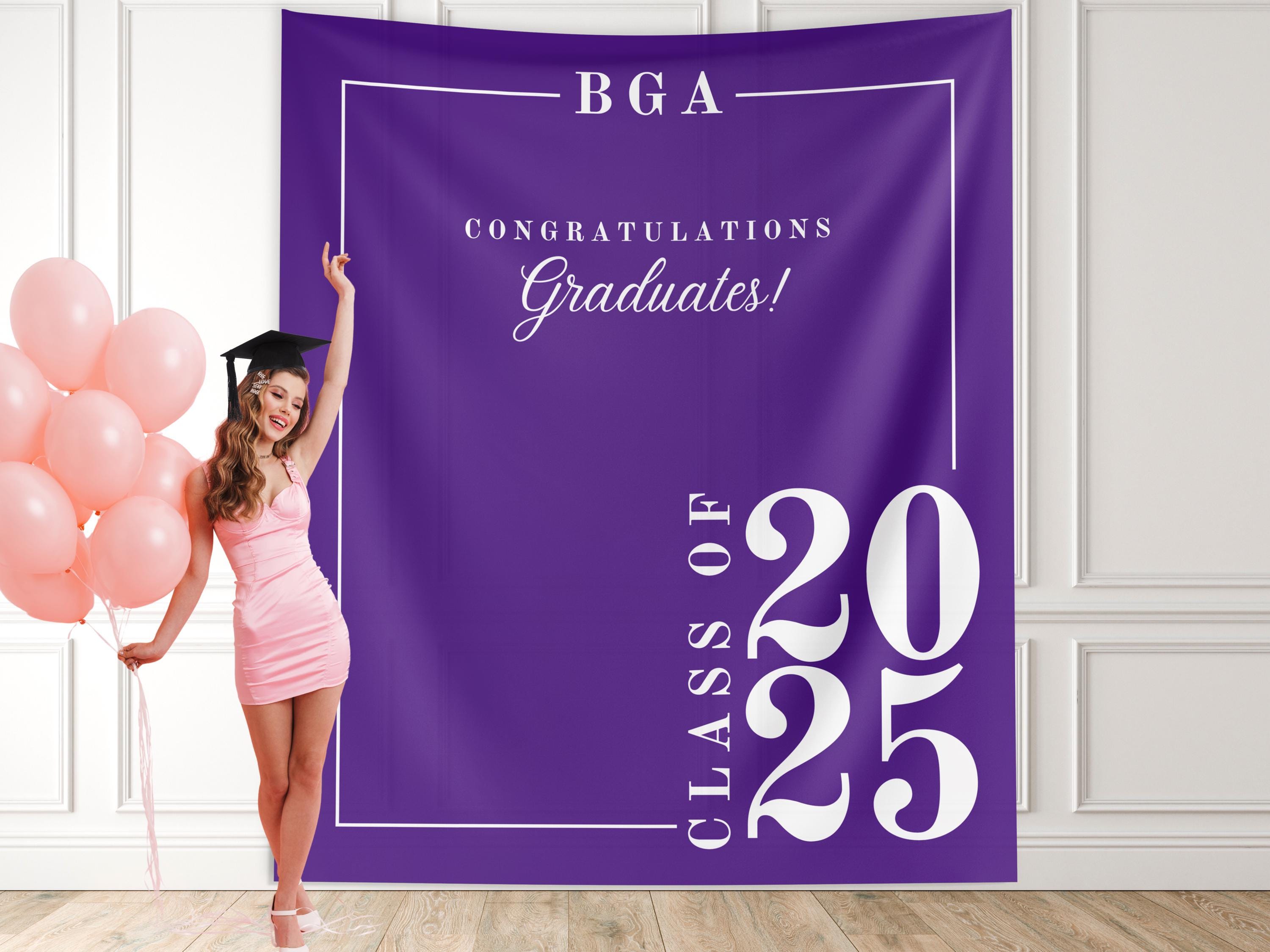 Classic Class of 2025 Custom Graduation Party Banner Backdrop