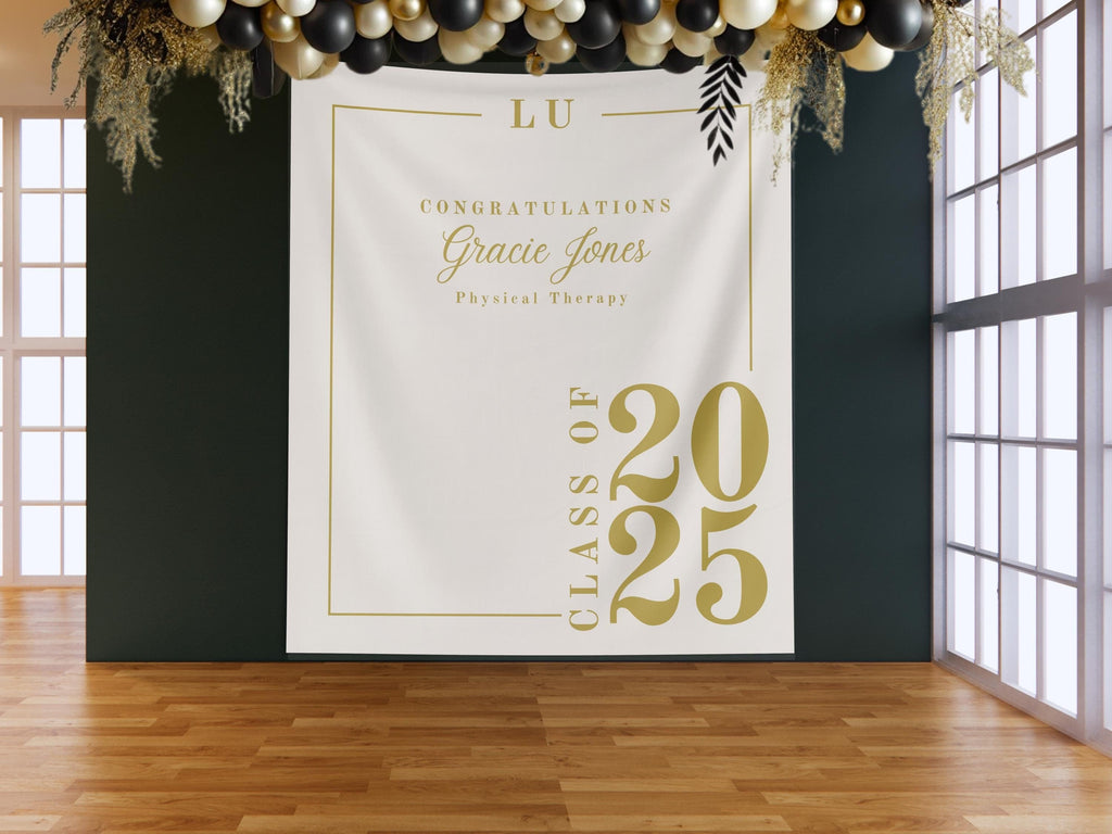 Classic Class of 2025 Custom Graduation Party Banner Backdrop