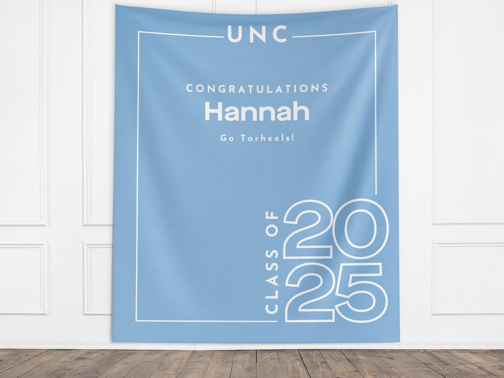 Minimal Modern Class of 2025 Custom Graduation Party Banner Backdrop