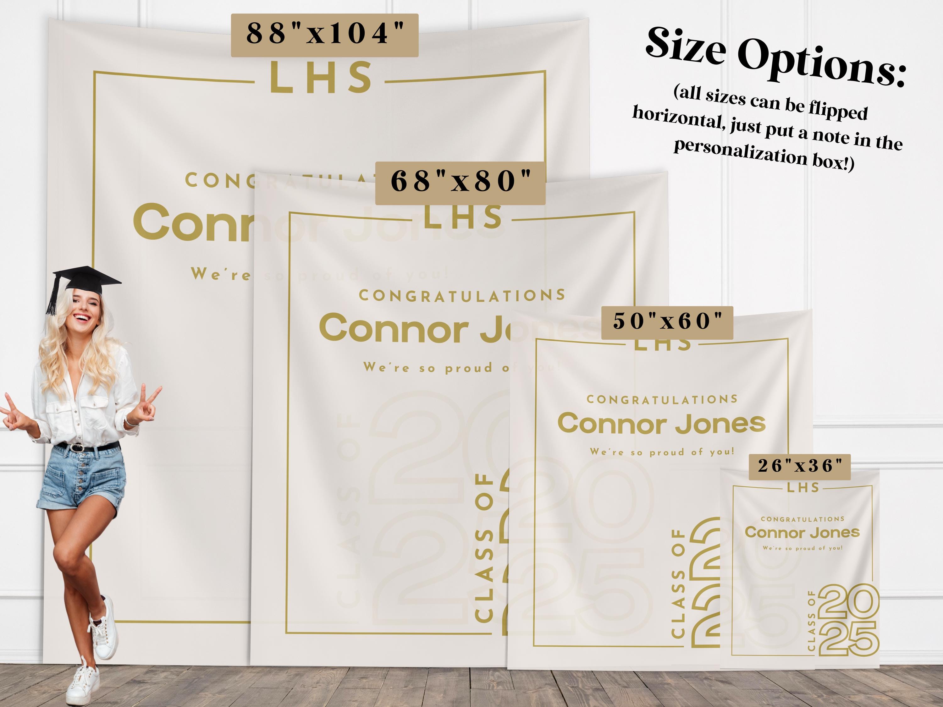 Minimal Modern Class of 2025 Custom Graduation Party Banner Backdrop