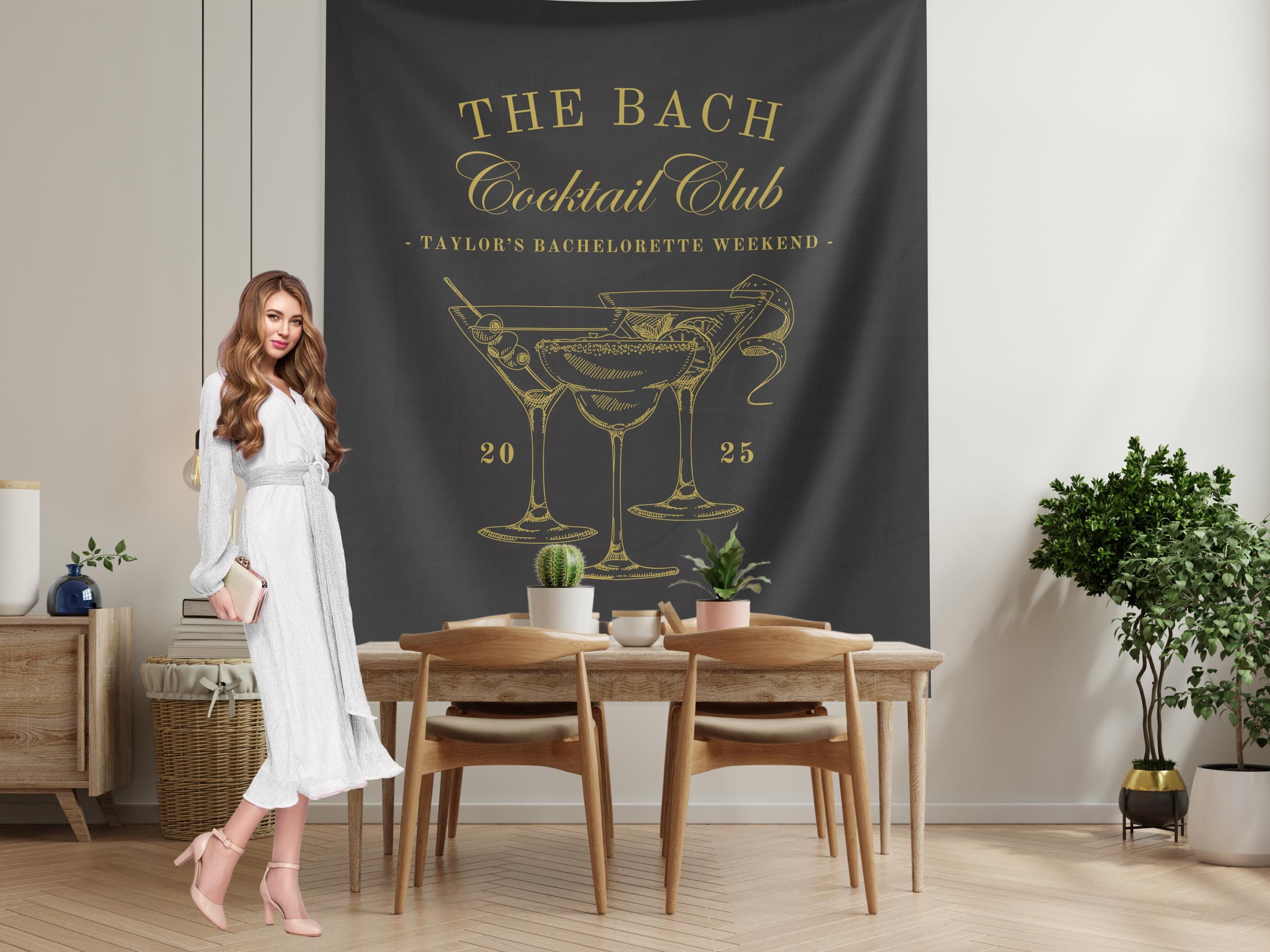 Luxury Custom Bachelorette Social Club Banner Backdrop