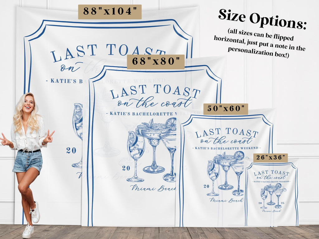 Last Toast on the Coast Custom Bachelorette Club Banner Backdrop