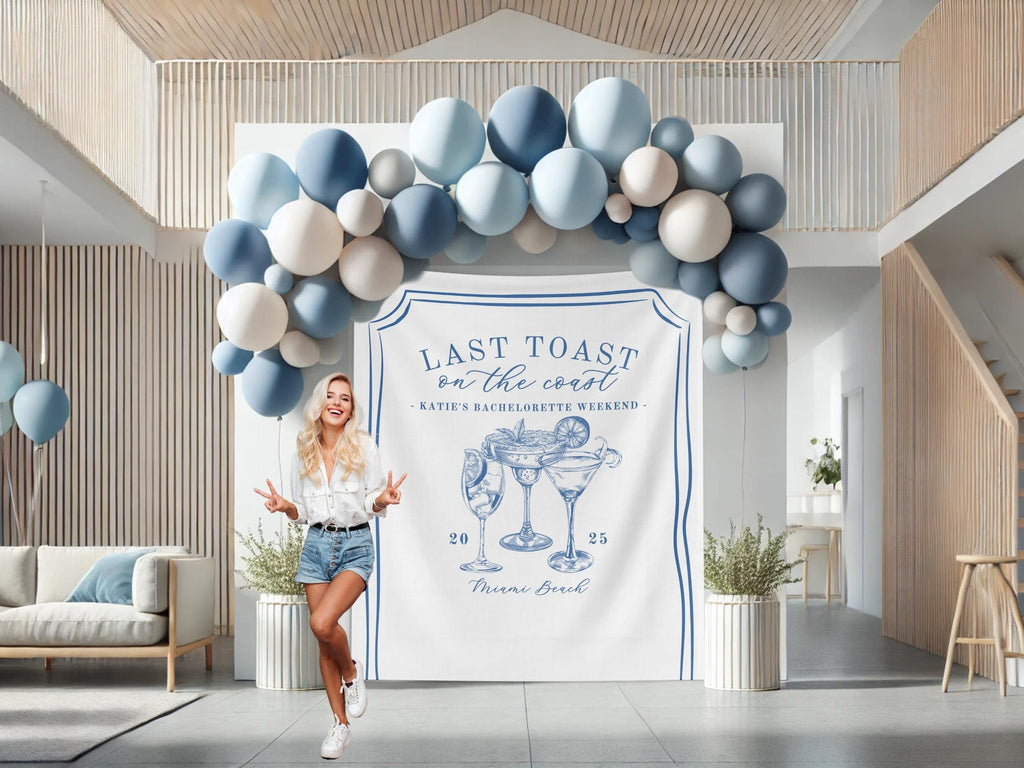 Last Toast on the Coast Custom Bachelorette Club Banner Backdrop
